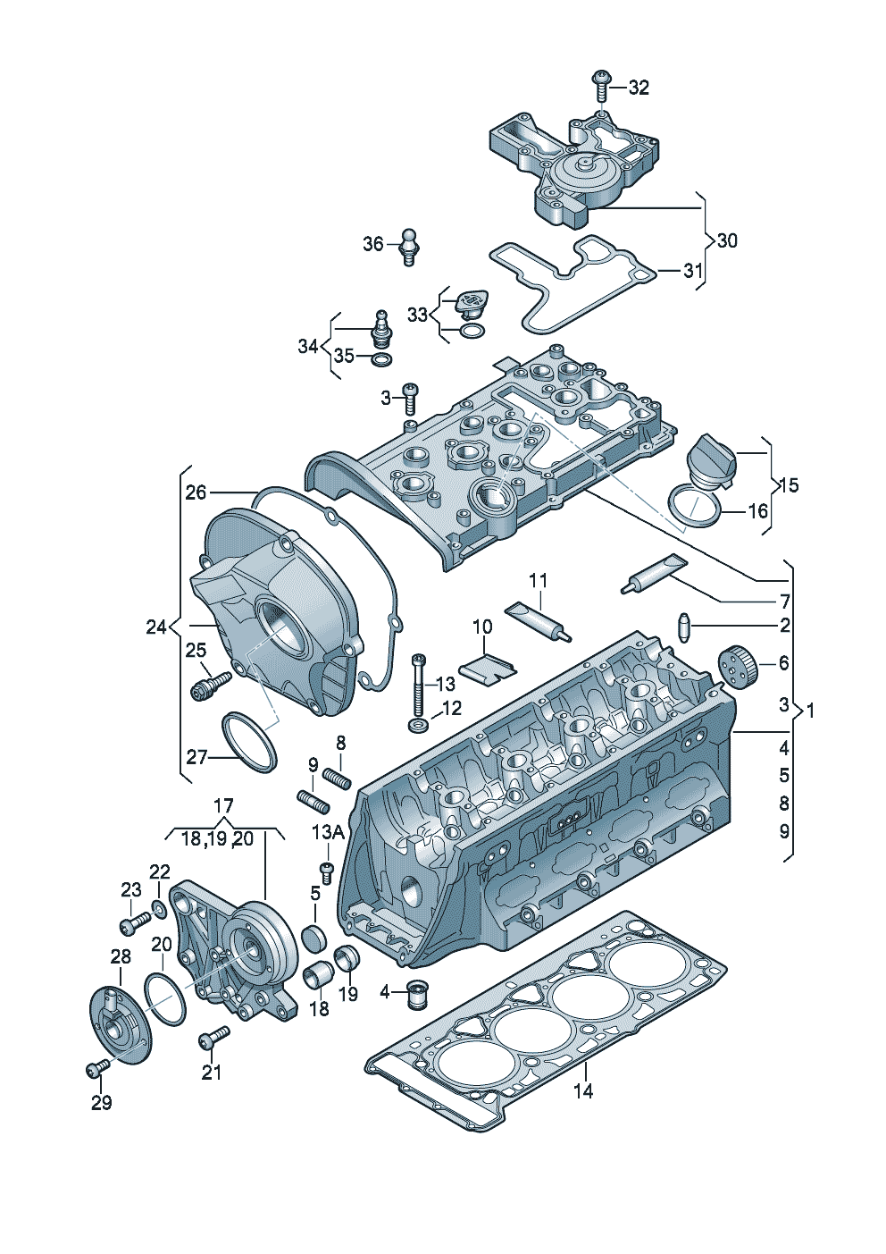 VAG крышка ГБЦ 1шт