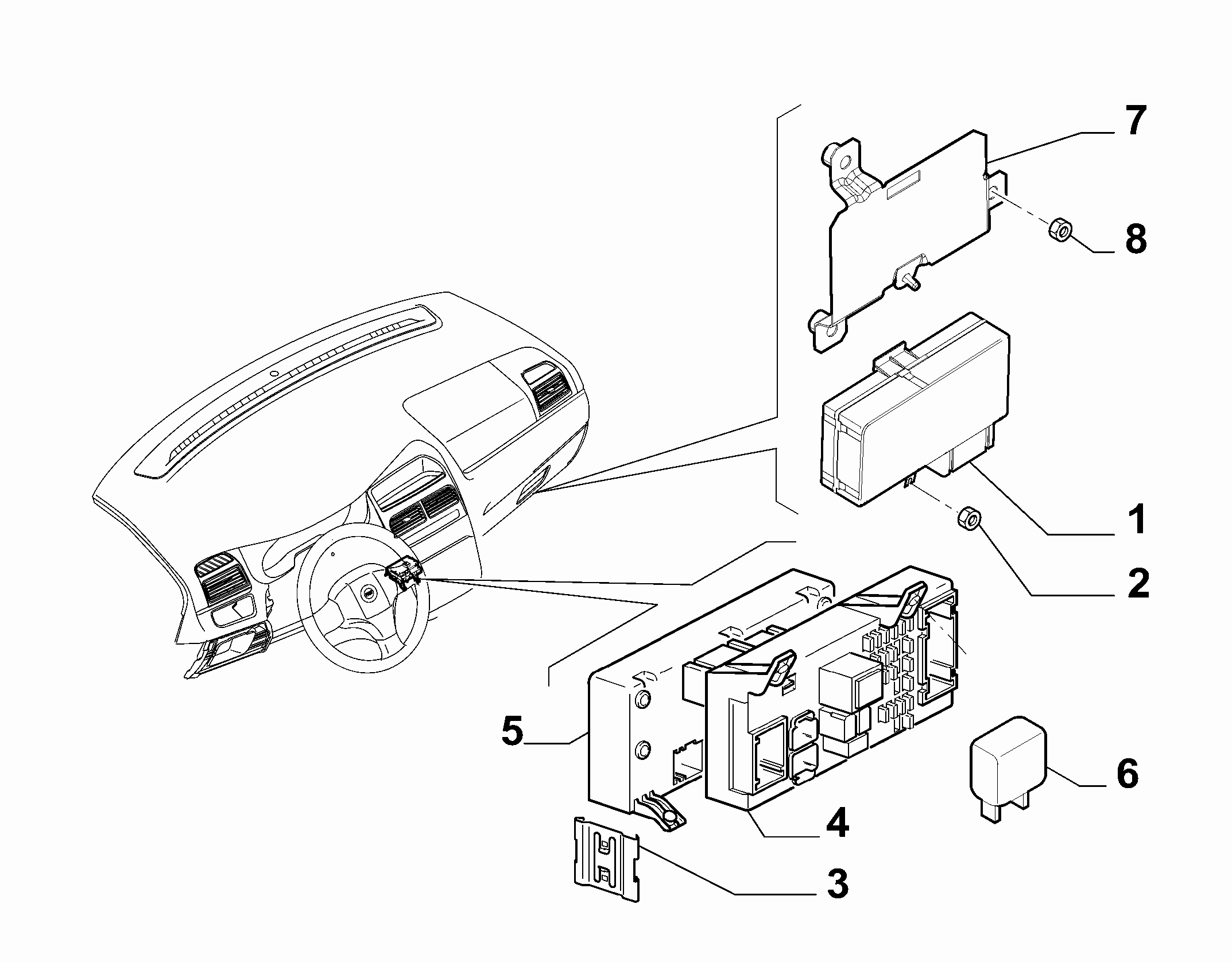 INTERCONNECTION AND REMOTE CONTROL SWITCH for Fiat LINEA LINEA (2007-....)