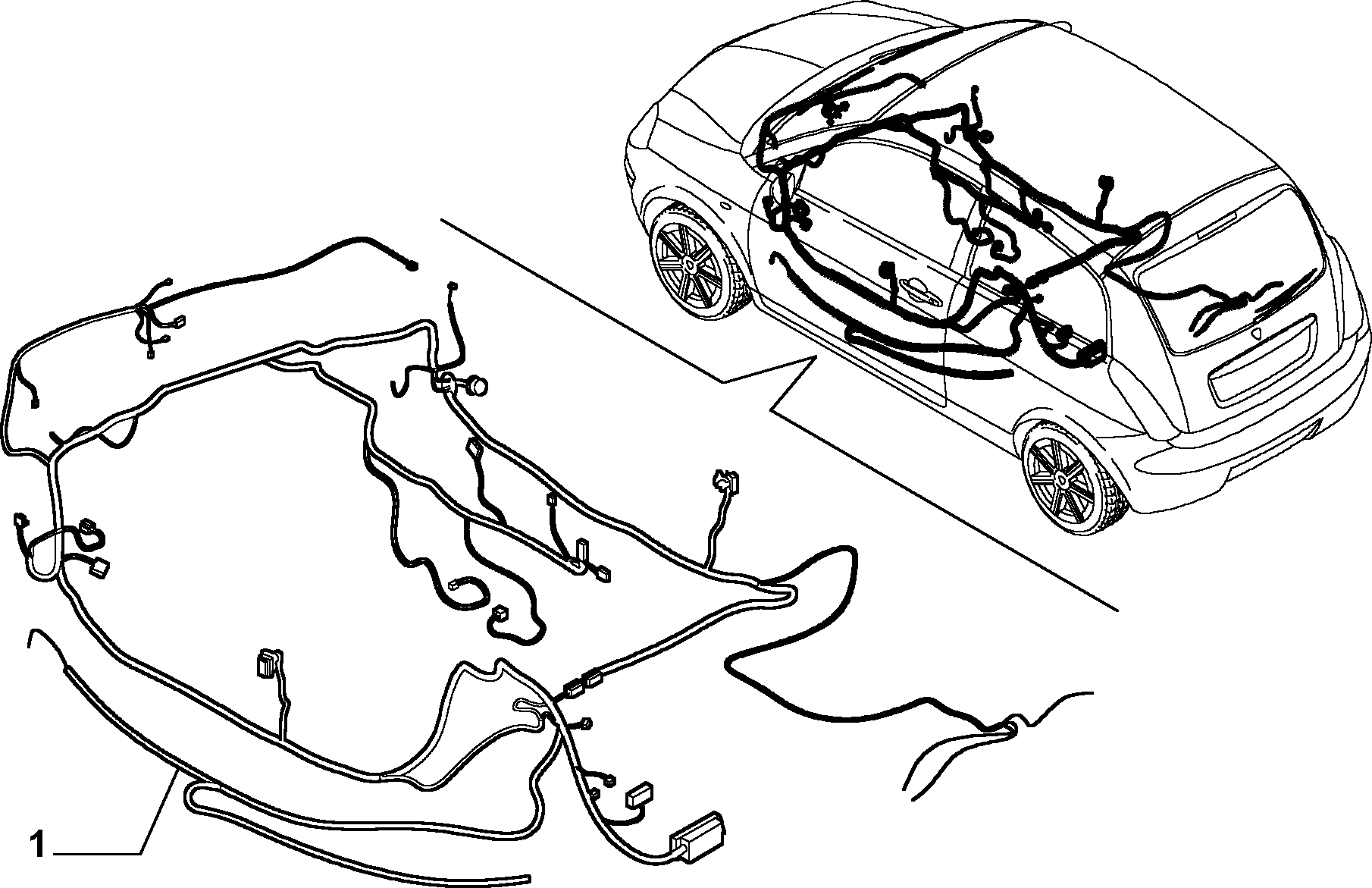 CABLE HARNESS (REAR SEAT) voor Lancia YPSILON YPSILON (2003 - 2009)