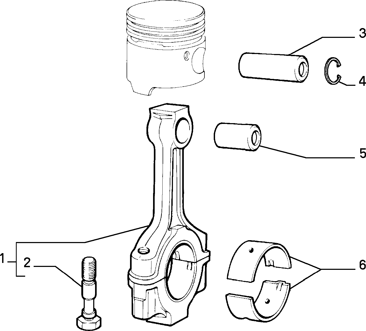 CONNECTING RODS AND PISTONS for Fiat PANDA PANDA 4X2 MAQ 91 (1991 - 2003)