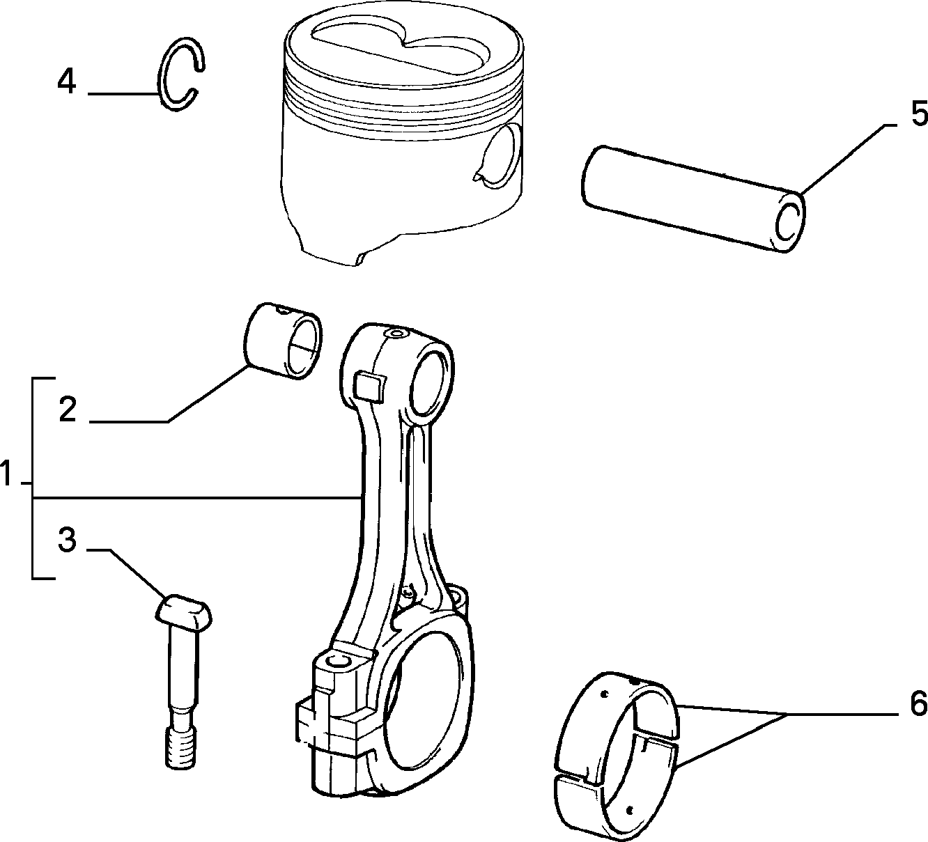 CONNECTING RODS AND PISTONS for Alfa Romeo 166 166 BZ-DS (1998 - 2007)