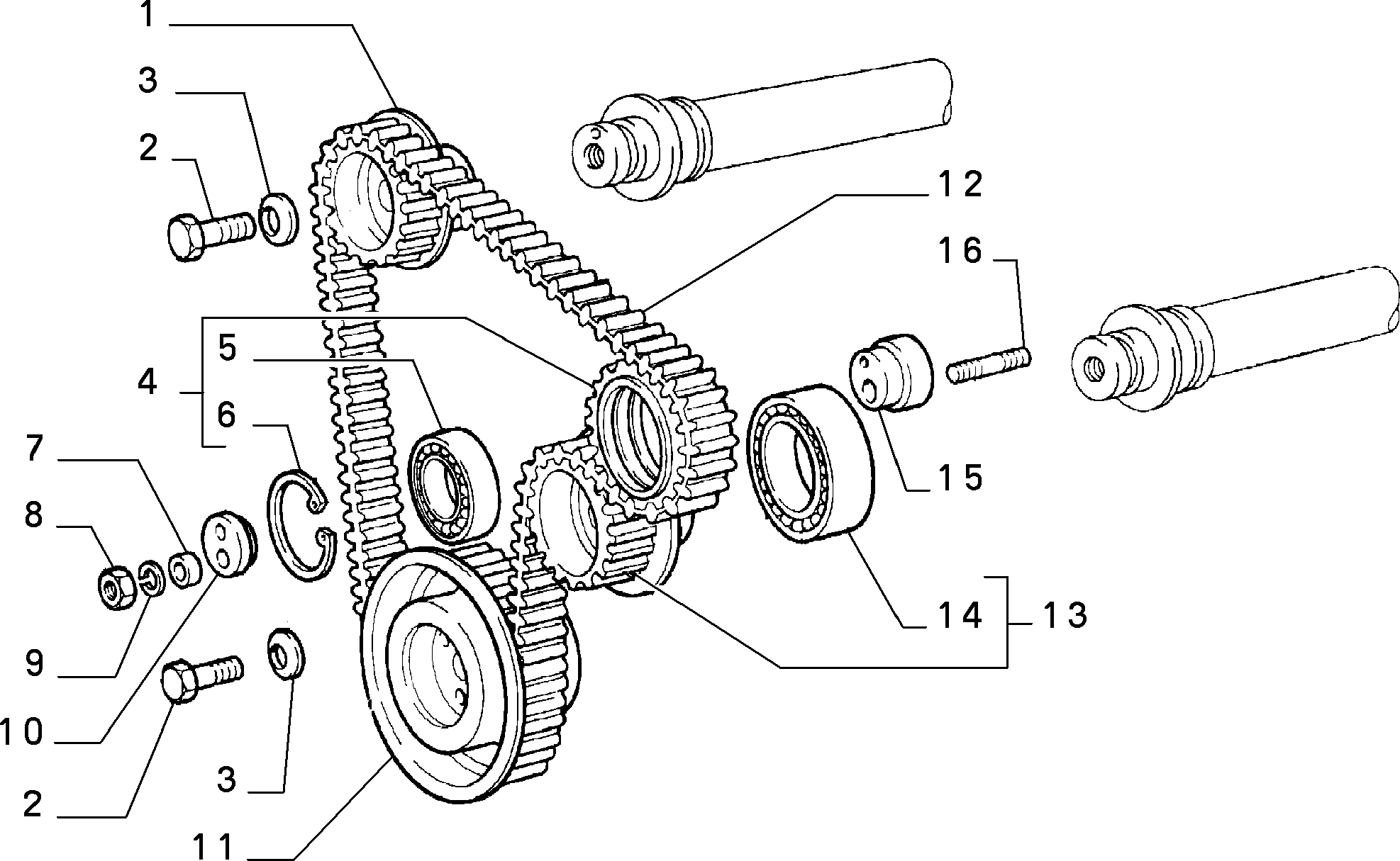 VARIOUS CONTROLS (BELTS AND PULLEYS) pour Fiat CROMA CROMA IE-IE TB. FL.90 (1990 - 1996)