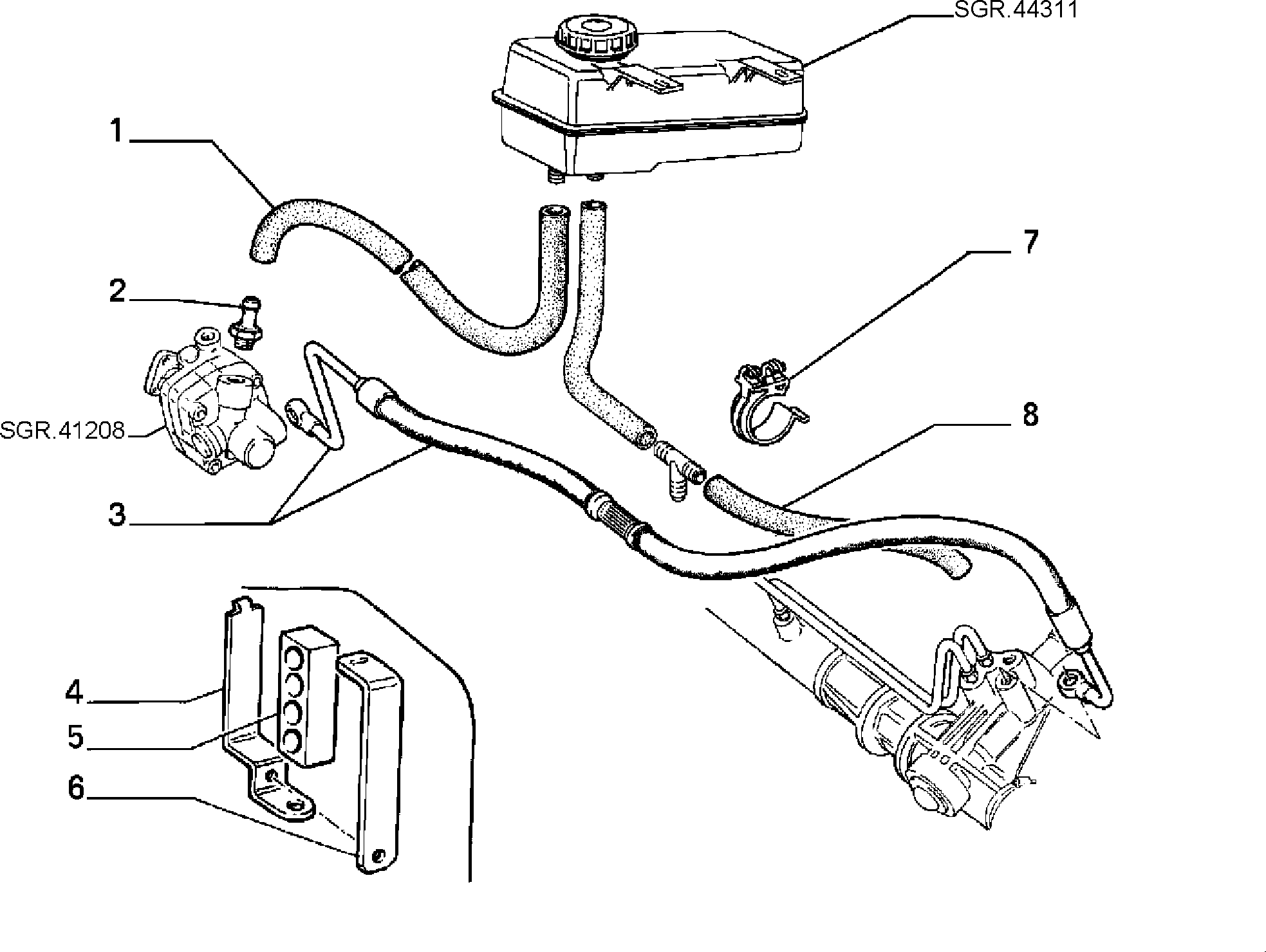 POWER STEERING HYDRAULIC SYSTEM для Lancia THEMA THEMA BZ\DS R.88 (1988 - 1992)