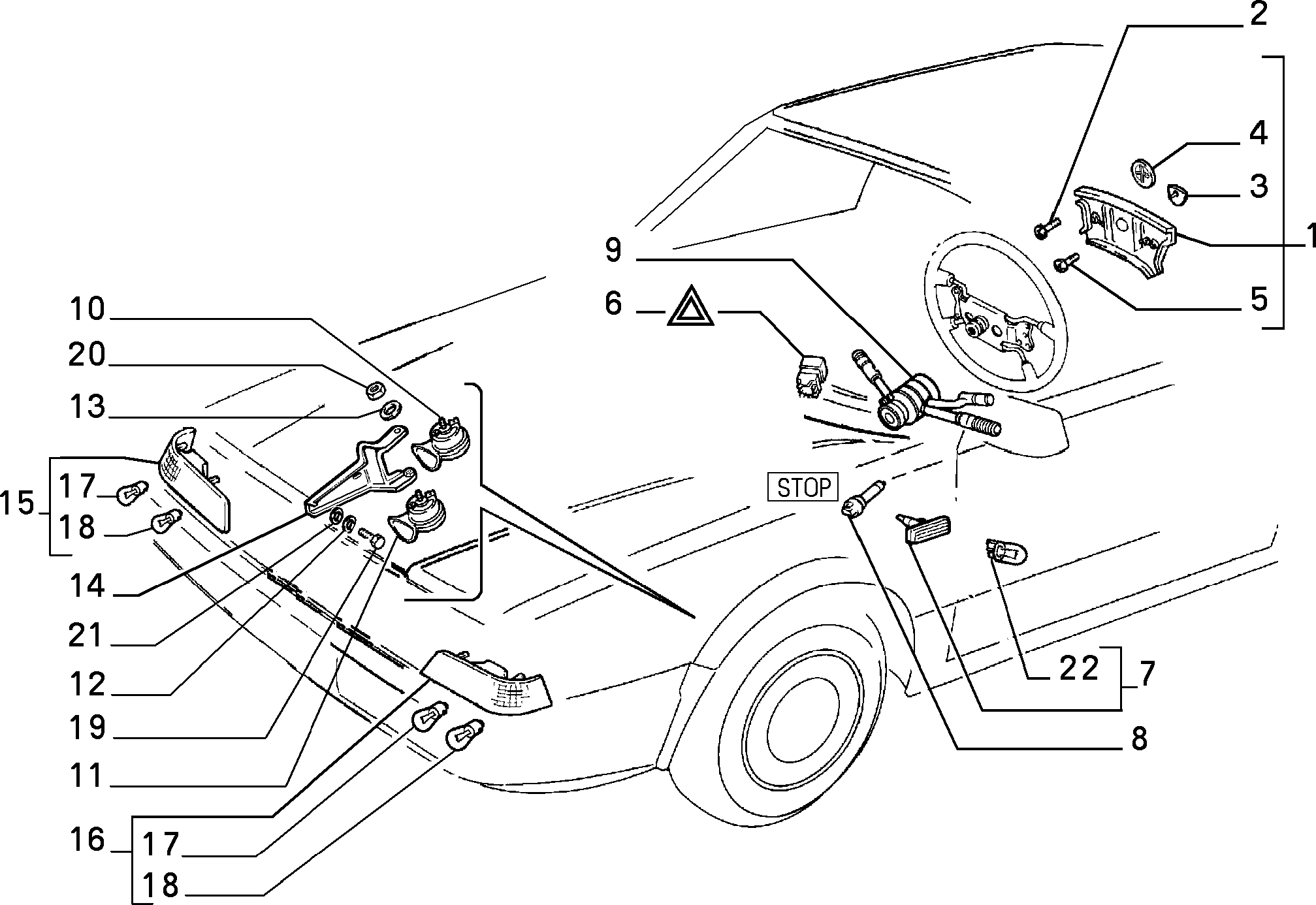 SIGNALLING DEVICES для Lancia THEMA THEMA BZ\DS R.88 (1988 - 1992)