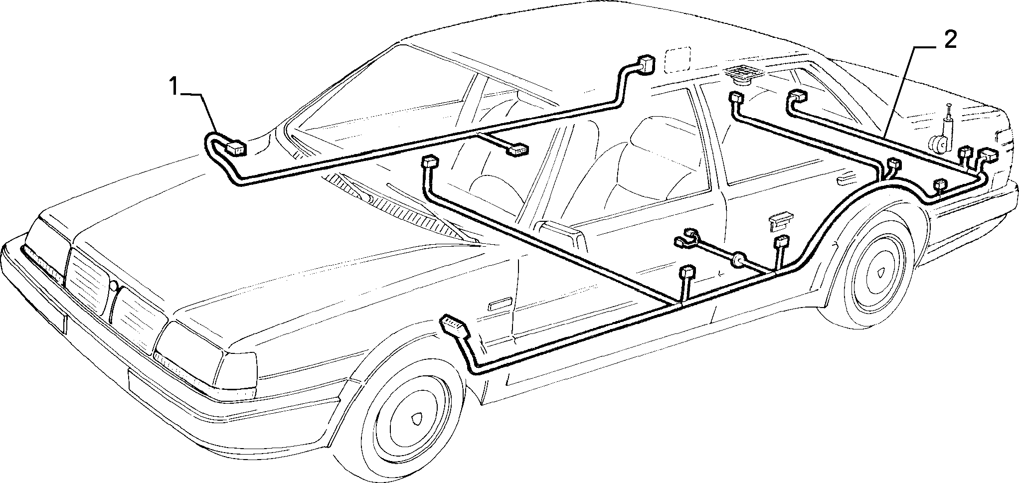 CABLE HARNESS (REAR SEAT) إلى عن على Lancia THEMA THEMA 3.0 V6 FL.92 (1992 - 1994)