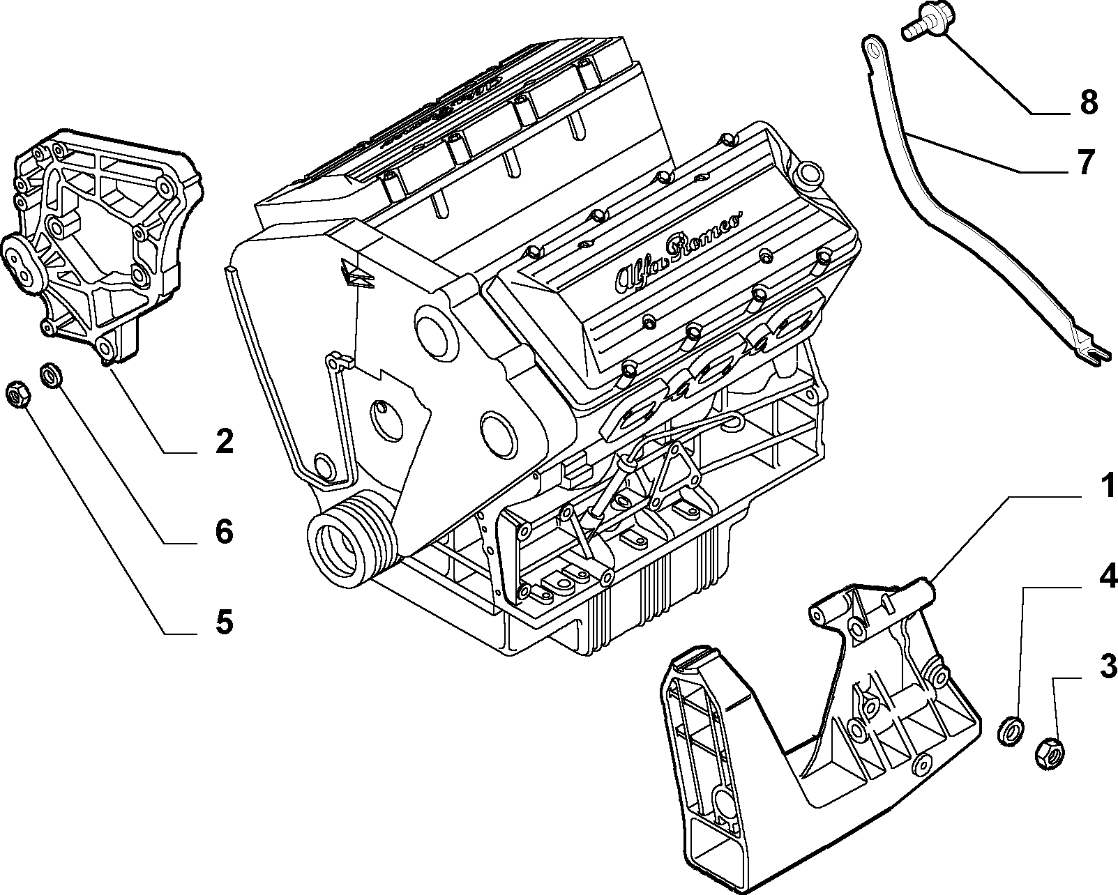 ENGINE SUSPENSIONS pour Alfa Romeo 166 166 BZ-DS (1998 - 2007)