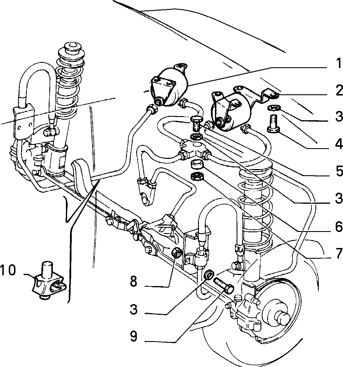 HYDRAULIC SYSTEM SHELF إلى عن على Lancia THEMA THEMA BZ\DS R.88 (1988 - 1992)