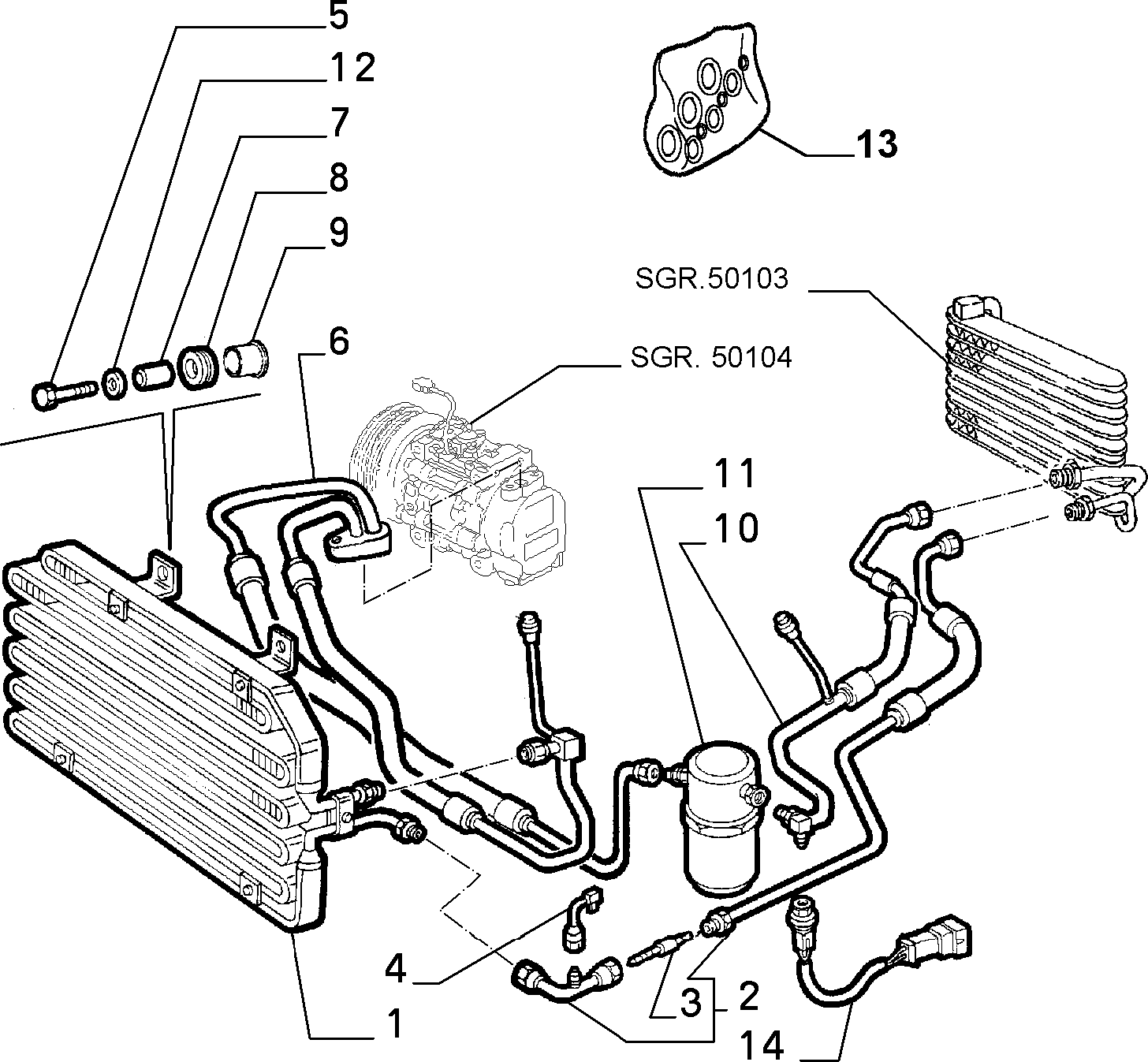 AIR CONDITIONING SYSTEM for Alfa Romeo GTV G T V (1995 - 1998)