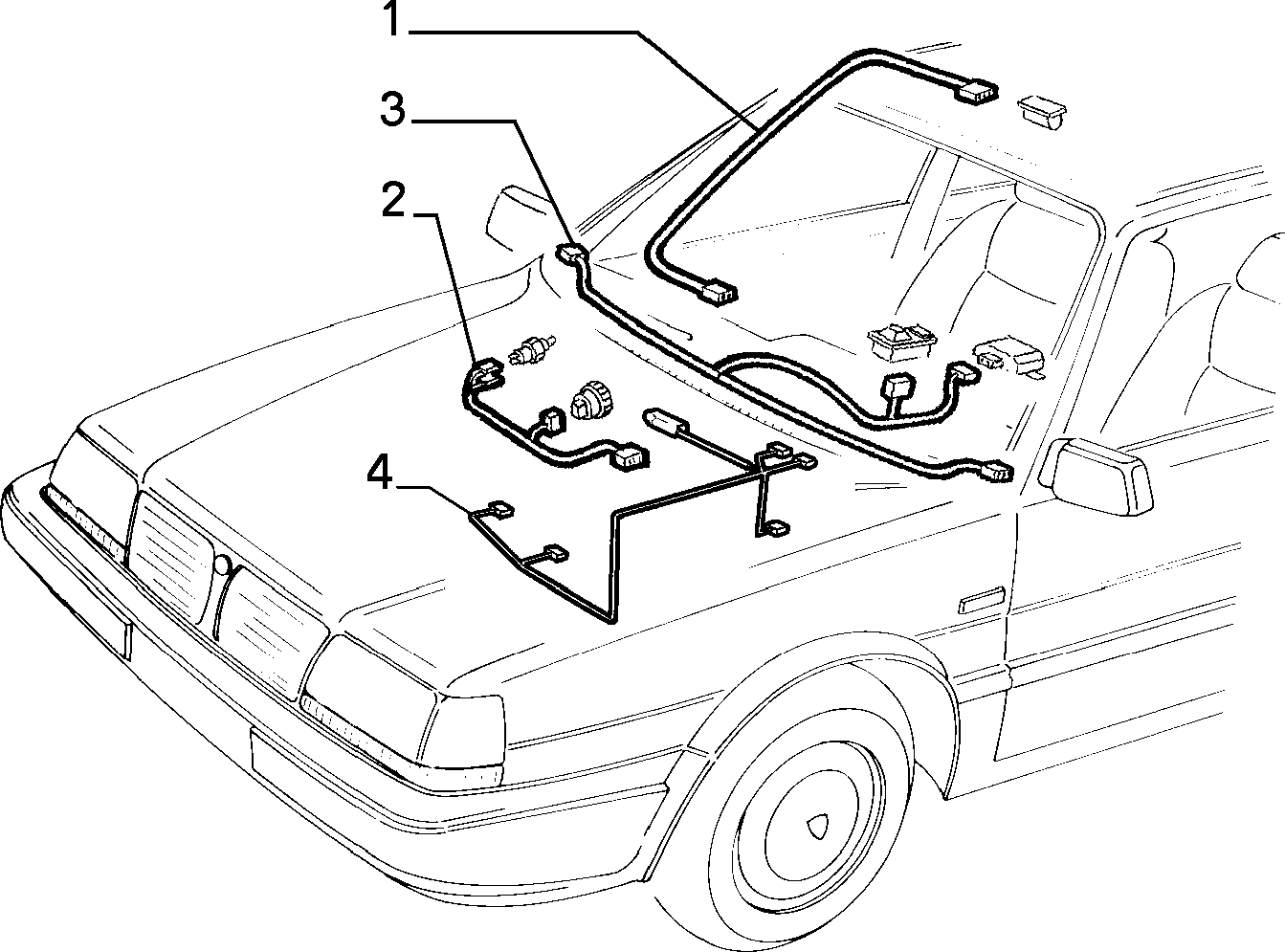 ADDITIONAL CABLES ASSEMBLAGE إلى عن على Lancia THEMA THEMA 3.0 V6 FL.92 (1992 - 1994)