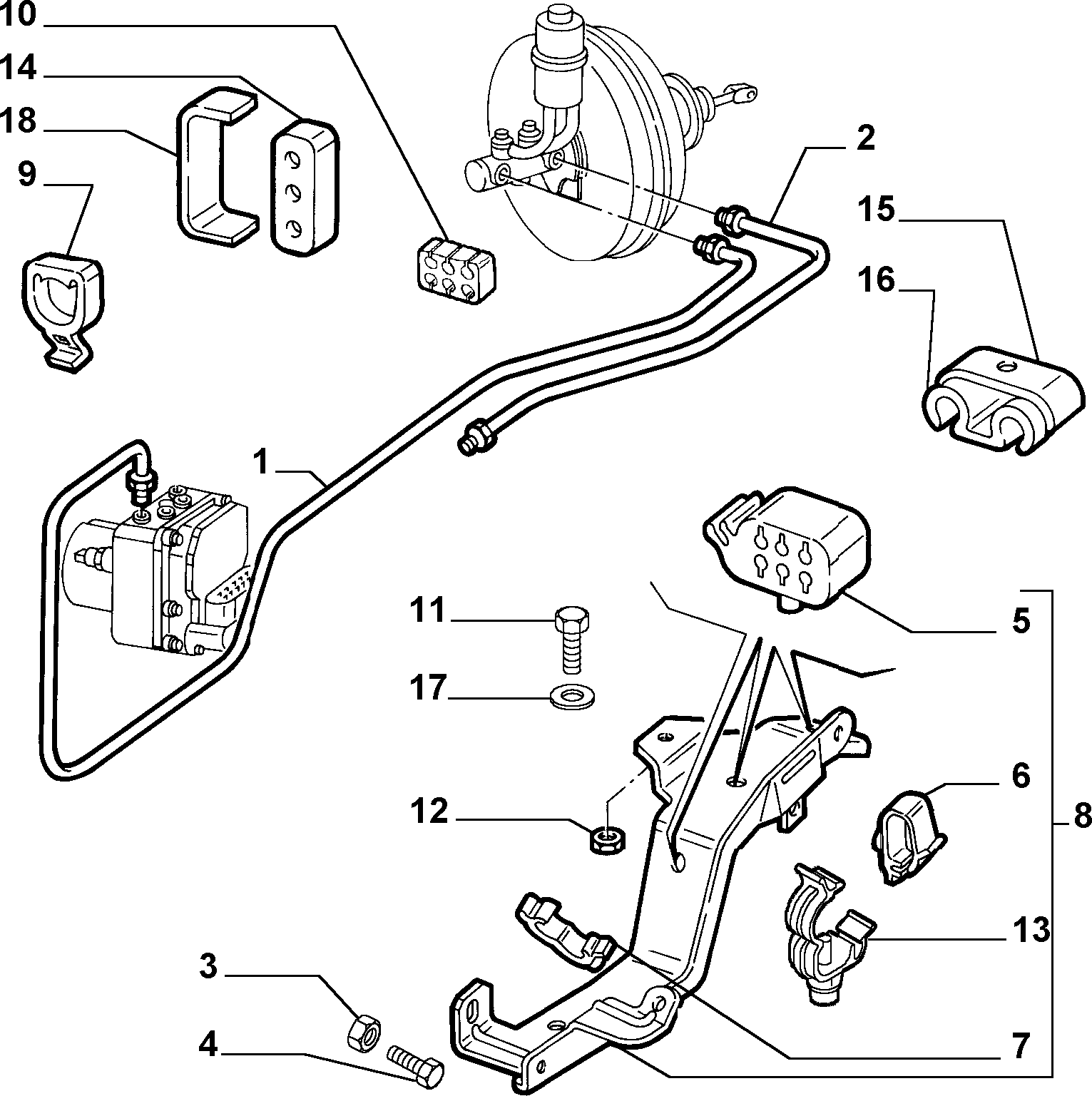 HYDRAULIC BRAKE CONTROL WITH ANTISKID pour Alfa Romeo 166 166 BZ-DS (1998 - 2007)