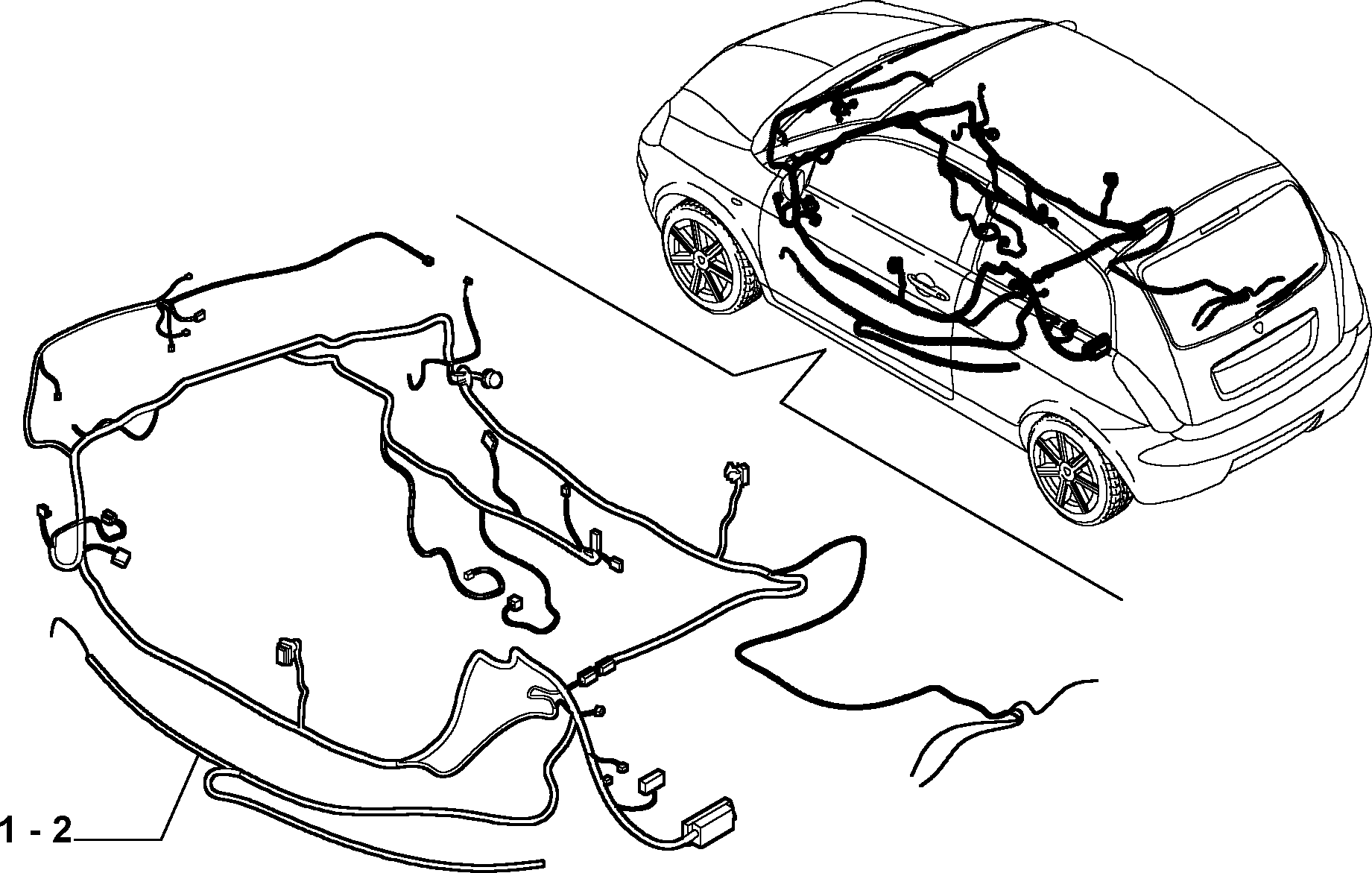 CABLE HARNESS (REAR SEAT) voor Lancia YPSILON YPSILON (2003 - 2009)
