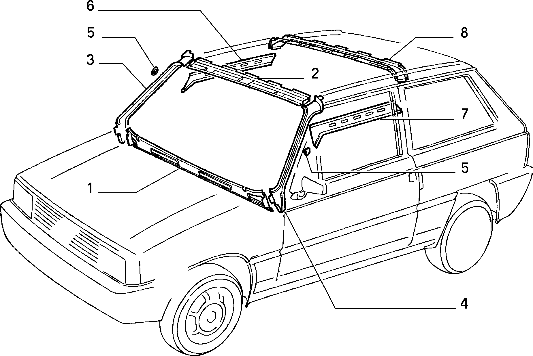 BODYSHELL,STRUCTURE (CENTRAL PART) for Fiat PANDA PANDA 4X2 MAQ 91 (1991 - 2003)
