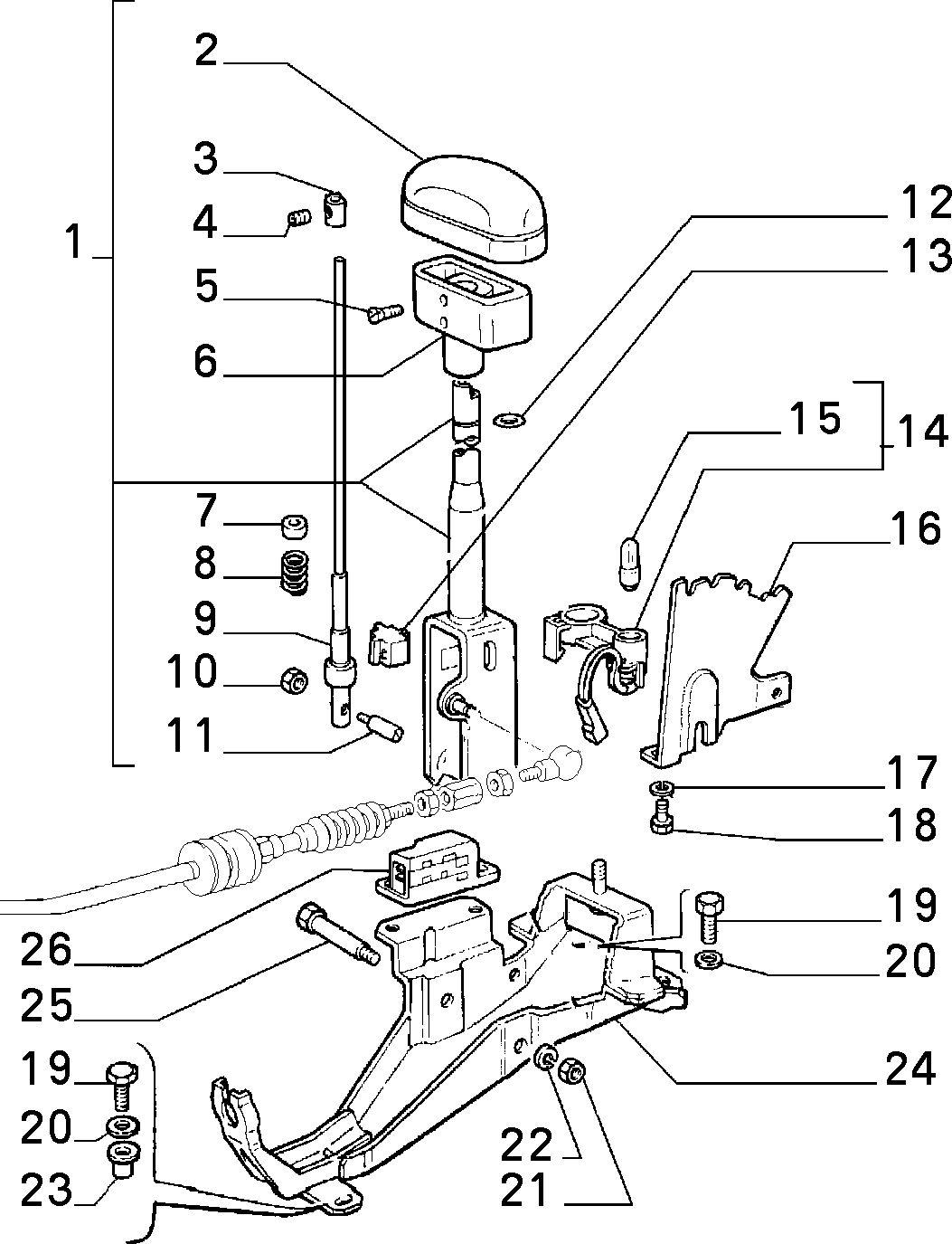 AUTOMATIC TRANSMISSION OUTER CONTROLS для Lancia THEMA THEMA BZ\DS R.88 (1988 - 1992)