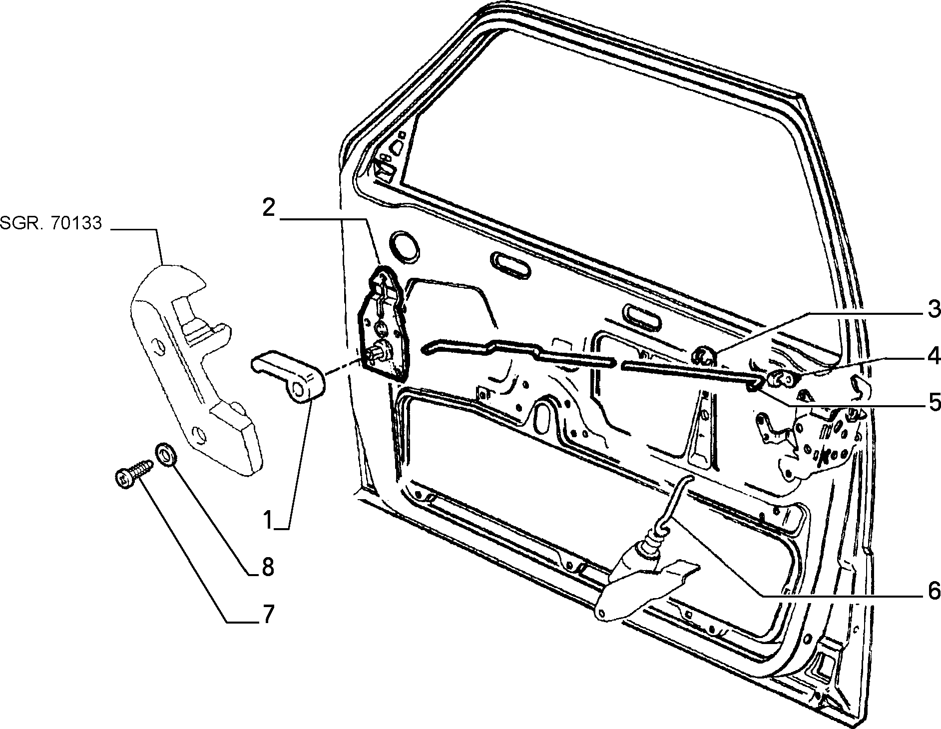 LOCKS AND CONTROLS FOR FRONT SIDE DOORS pour Fiat CROMA CROMA IE-IE TB. FL.90 (1990 - 1996)