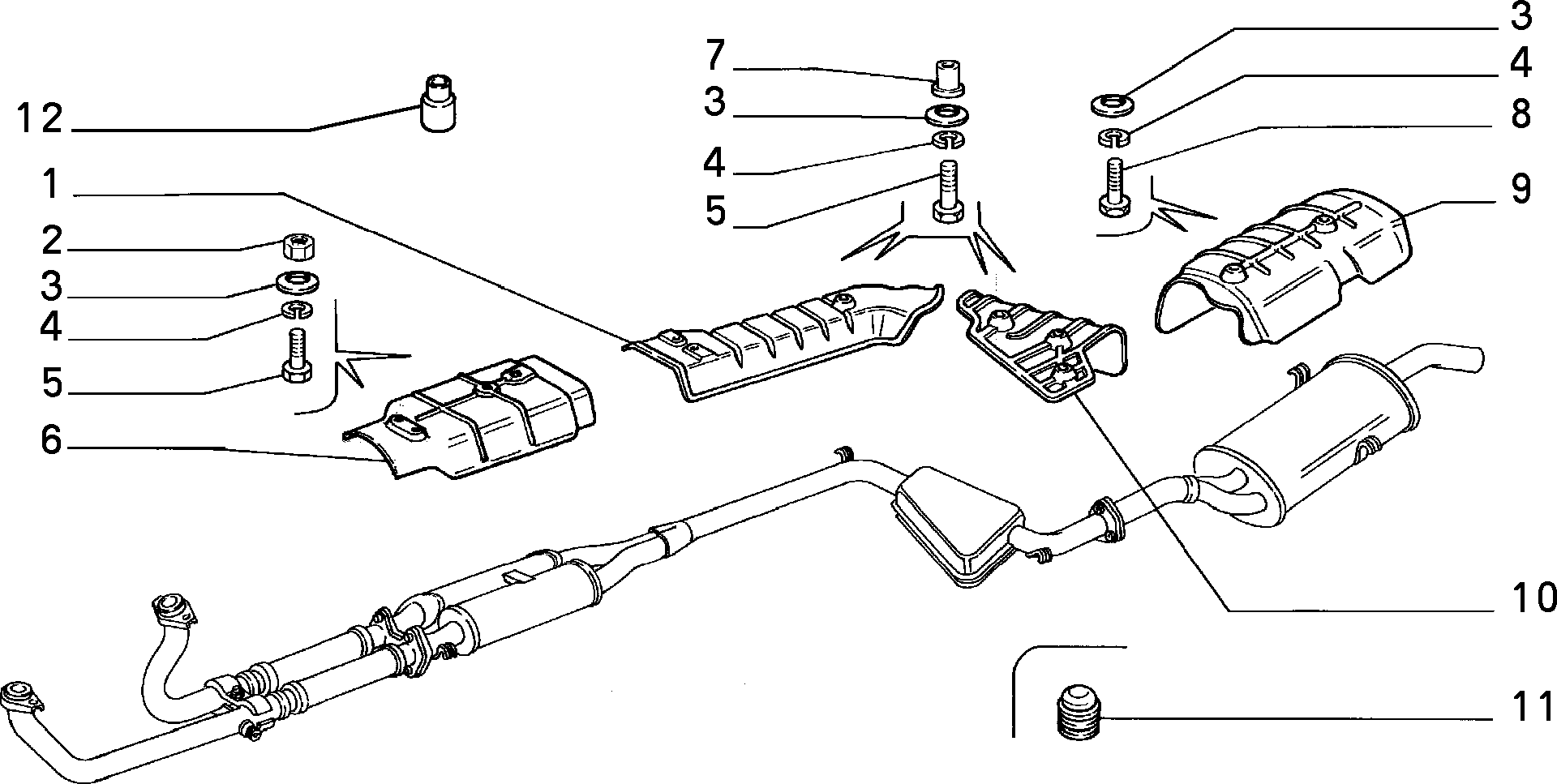 EXHAUST PIPE إلى عن على Lancia THEMA THEMA BZ\DS R.88 (1988 - 1992)
