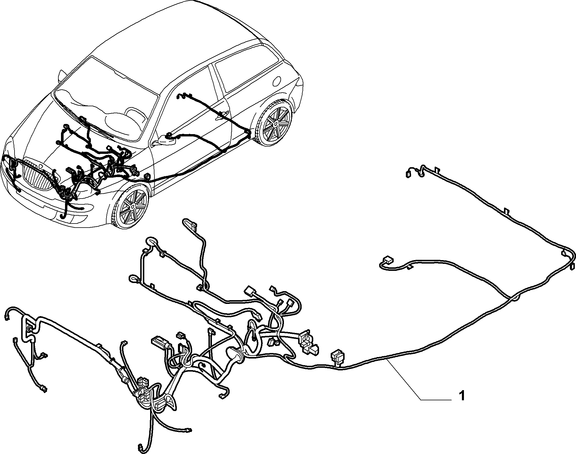 CABLE HARNESS (FRONT) por Lancia YPSILON YPSILON (2003 - 2009)