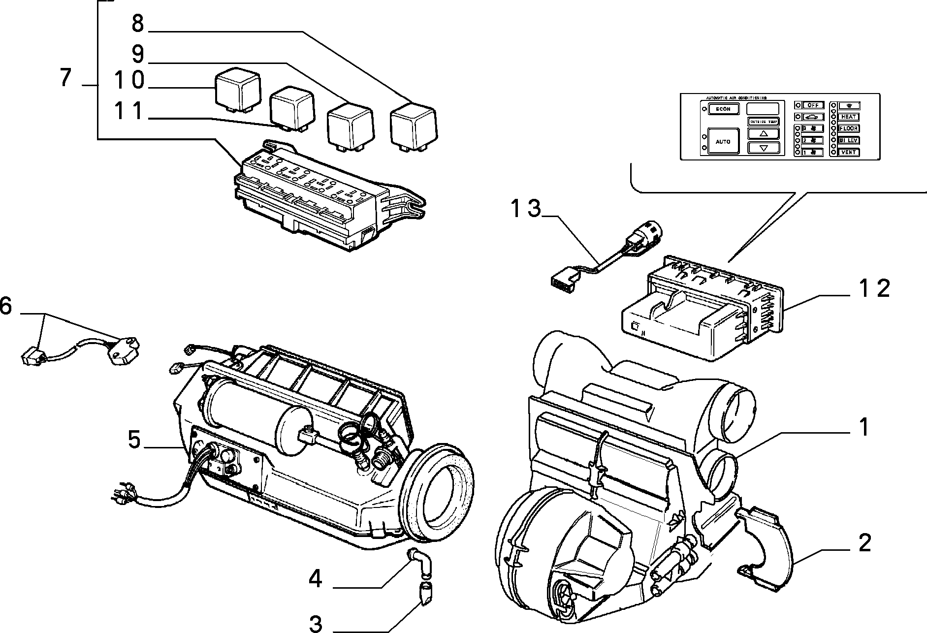 AIR CONDITIONING SYSTEM إلى عن على Lancia THEMA THEMA BZ\DS R.88 (1988 - 1992)
