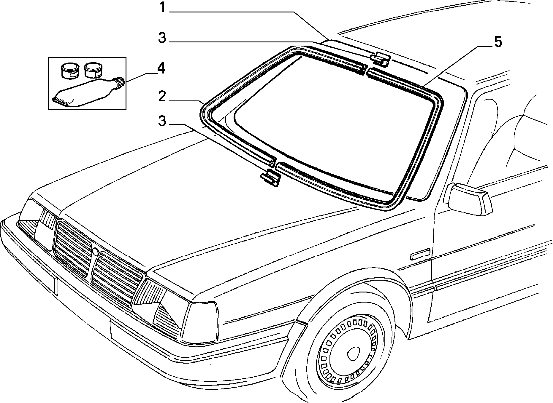 WINDSHIELD إلى عن على Lancia THEMA THEMA 3.0 V6 FL.92 (1992 - 1994)