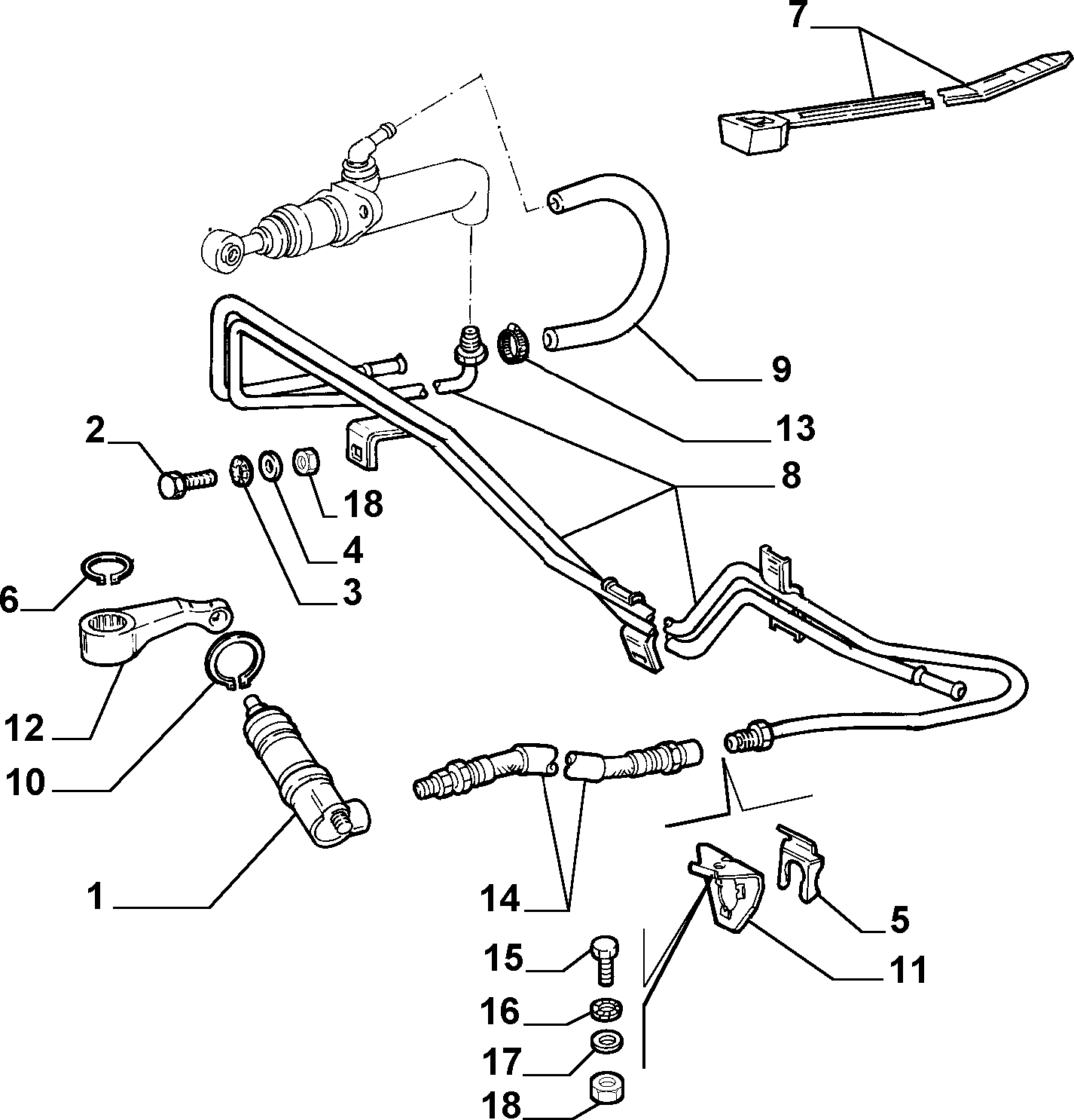 CLUTCH RELEASE HYDRAULIC CONTROL for Alfa Romeo 166 166 BZ-DS (1998 - 2007)