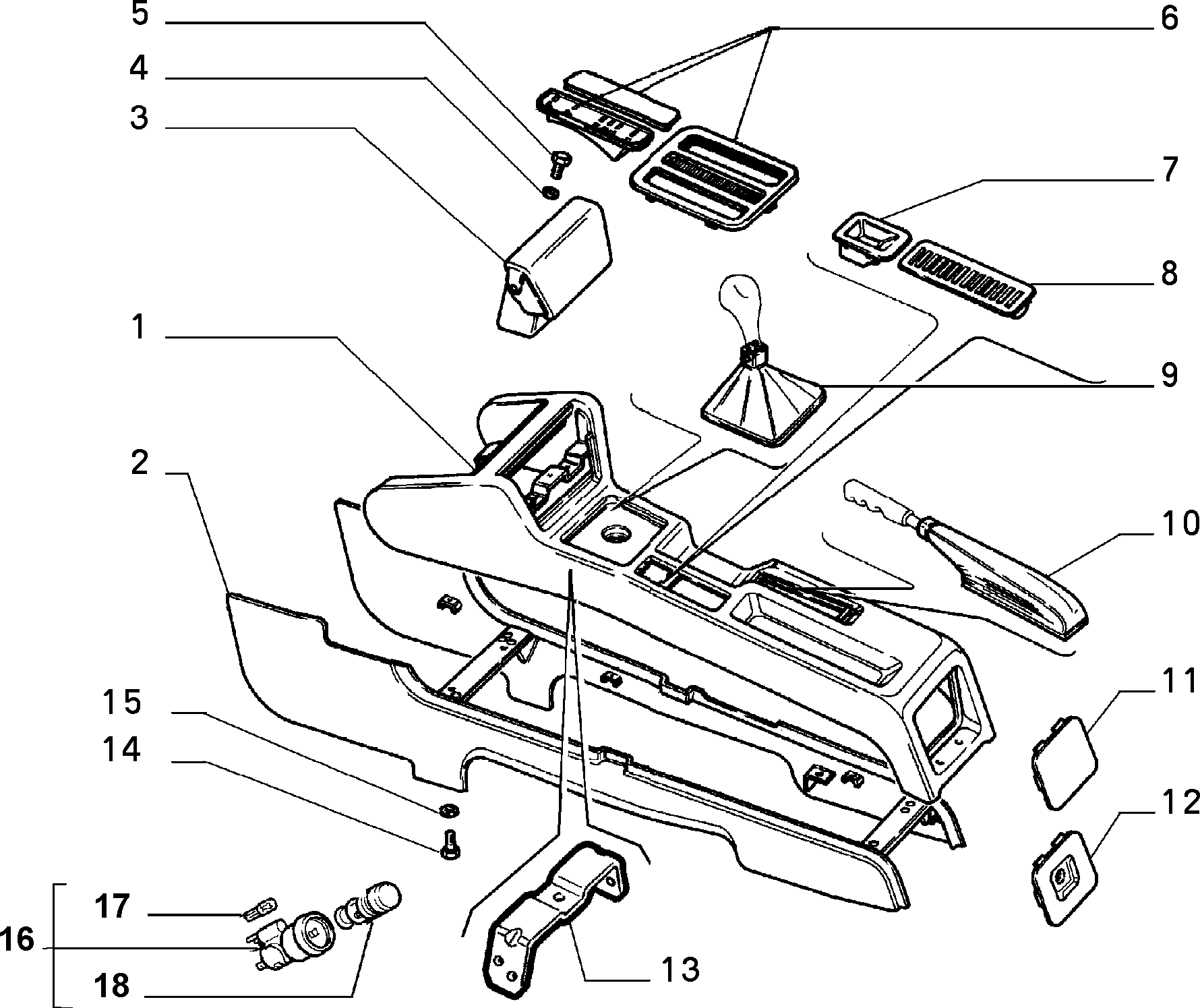 DASHBOARD (CONSOLE) إلى عن على Lancia THEMA THEMA BZ\DS R.88 (1988 - 1992)
