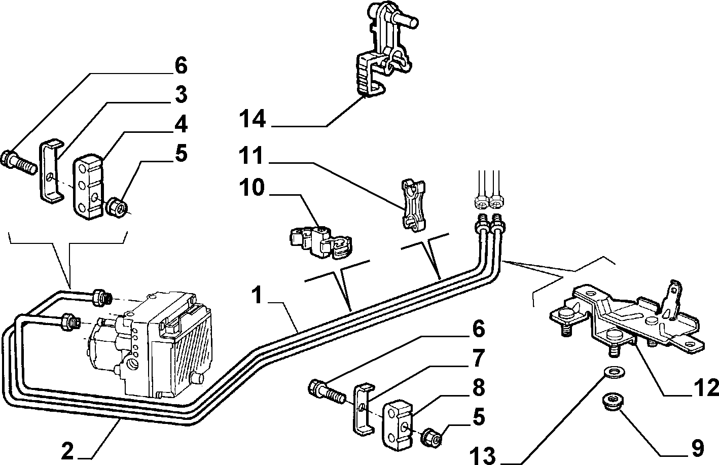 HYDRAULIC BRAKE CONTROL WITH ANTISKID for Alfa Romeo 166 166 BZ-DS (1998 - 2007)