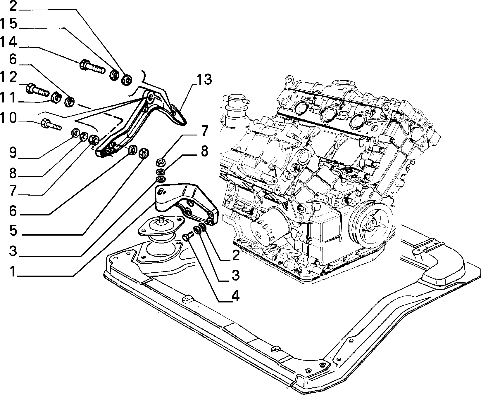 ENGINE SUSPENSIONS إلى عن على Lancia THEMA THEMA BZ\DS R.88 (1988 - 1992)