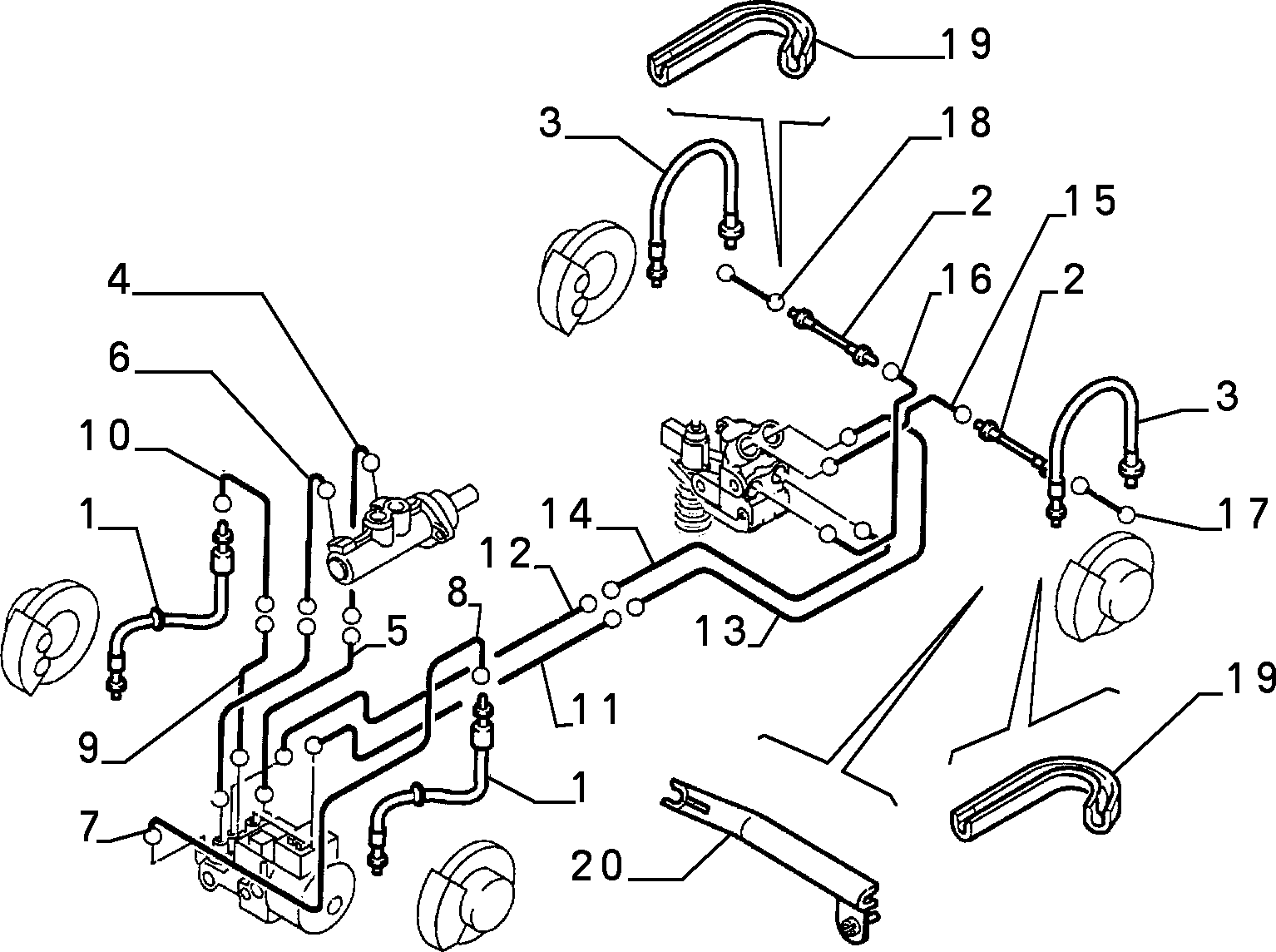 HYDRAULIC BRAKE CONTROL WITH ANTISKID สำหรับ Lancia ZETA "Z" (1994 - 2002)