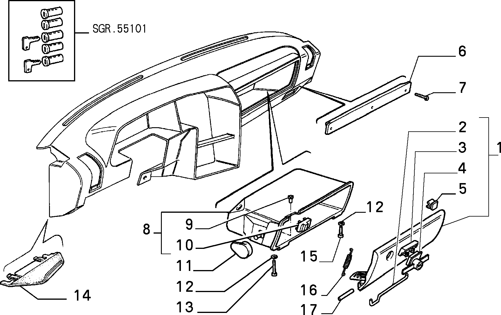 DASHBOARD AND ADDITIONAL UNITS для Lancia THEMA THEMA BZ\DS R.88 (1988 - 1992)