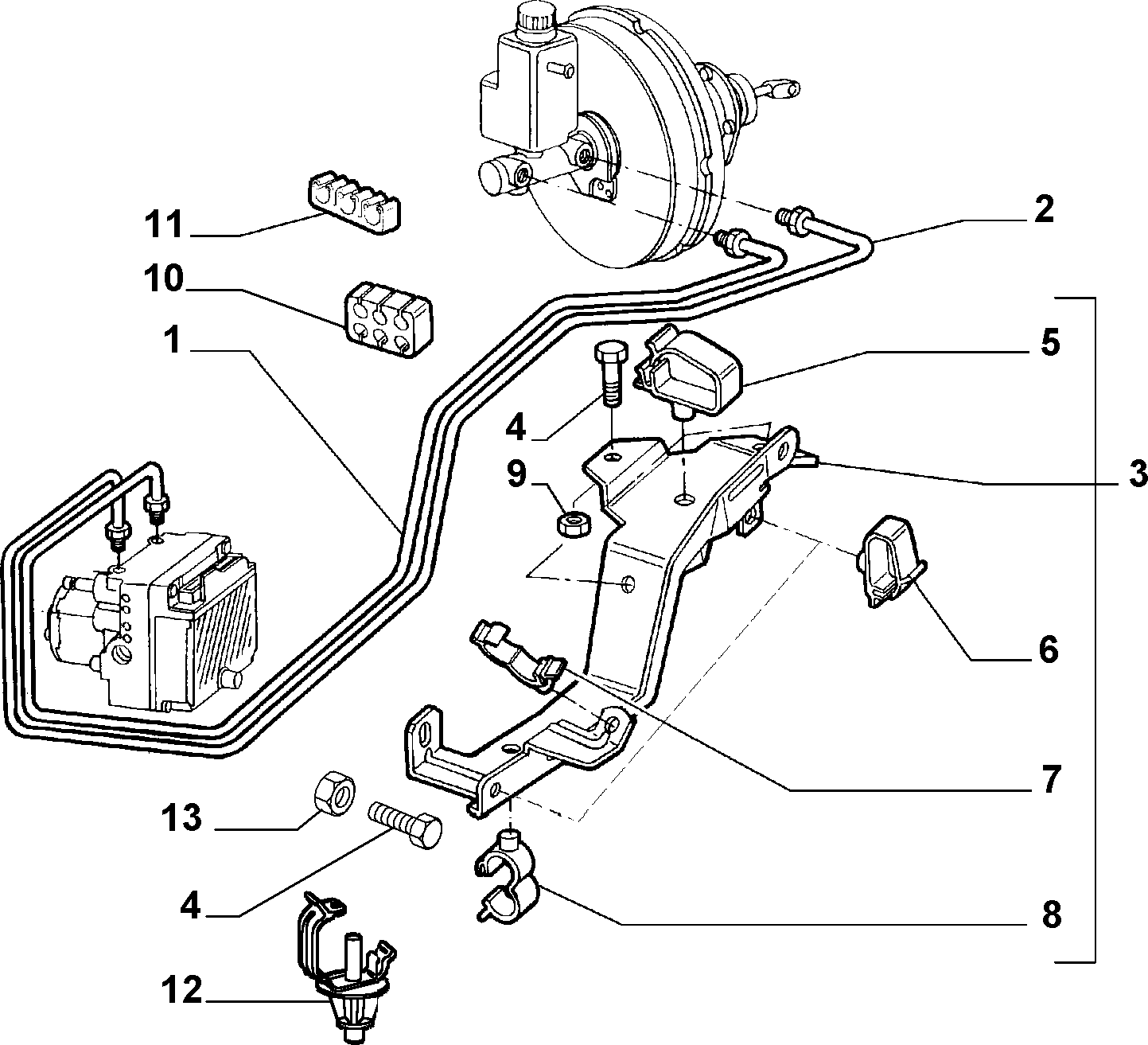 HYDRAULIC BRAKE CONTROL WITH ANTISKID pour Alfa Romeo 166 166 BZ-DS (1998 - 2007)