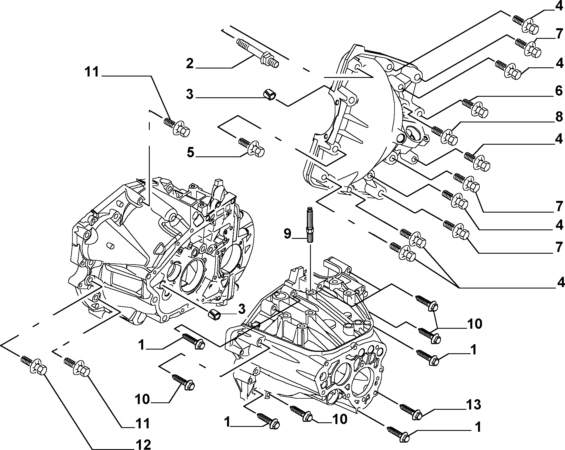 TRANSMISSION AND DIFFERENTIAL UNIT, CASING AND COVERS для Lancia PHEDRA PHEDRA (2001 - 2010)