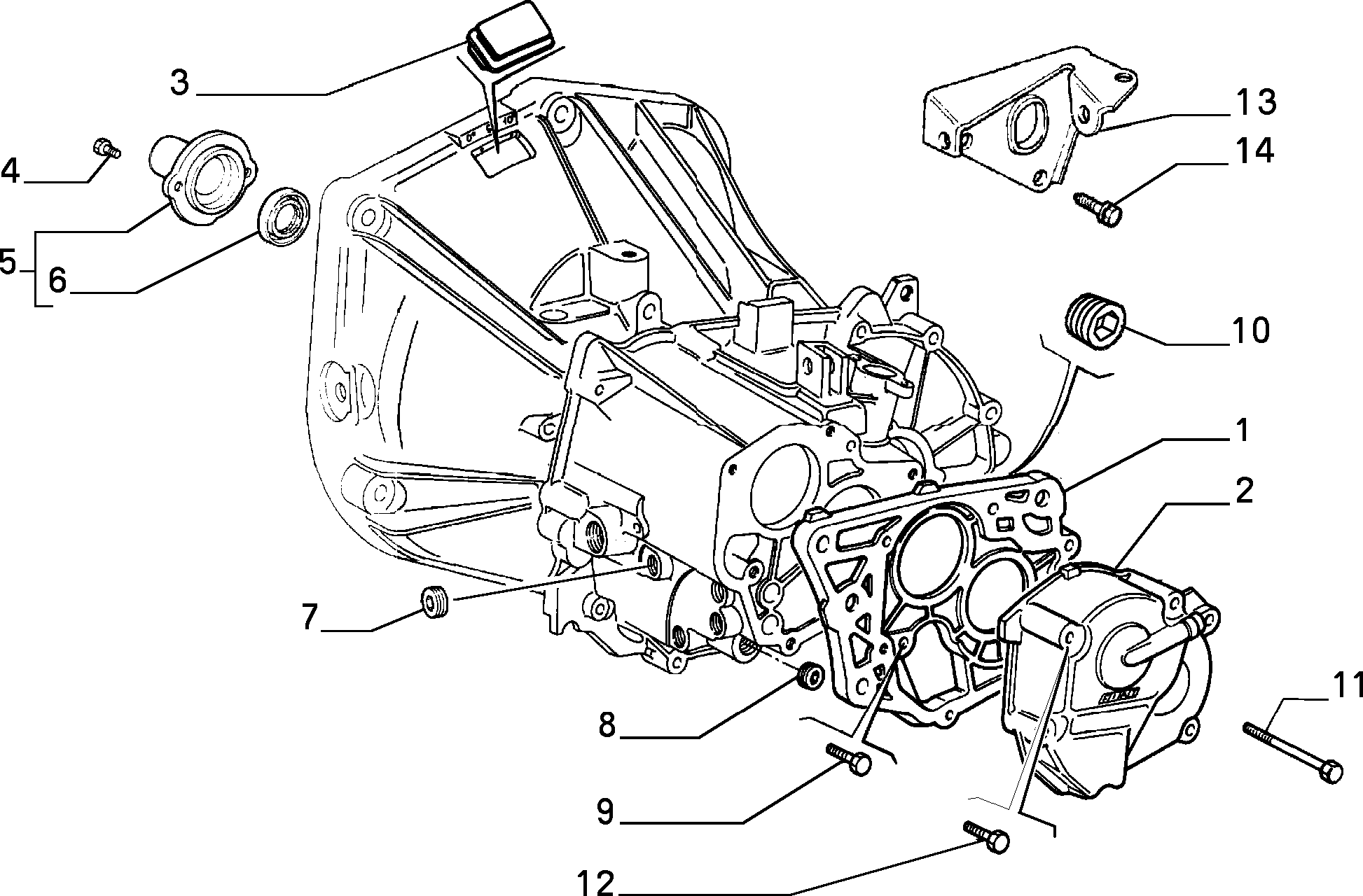 TRANSMISSION AND DIFFERENTIAL UNIT, CASING AND COVERS pour Fiat COUPE COUPE' GAMMA'96 (1996 - 2000)