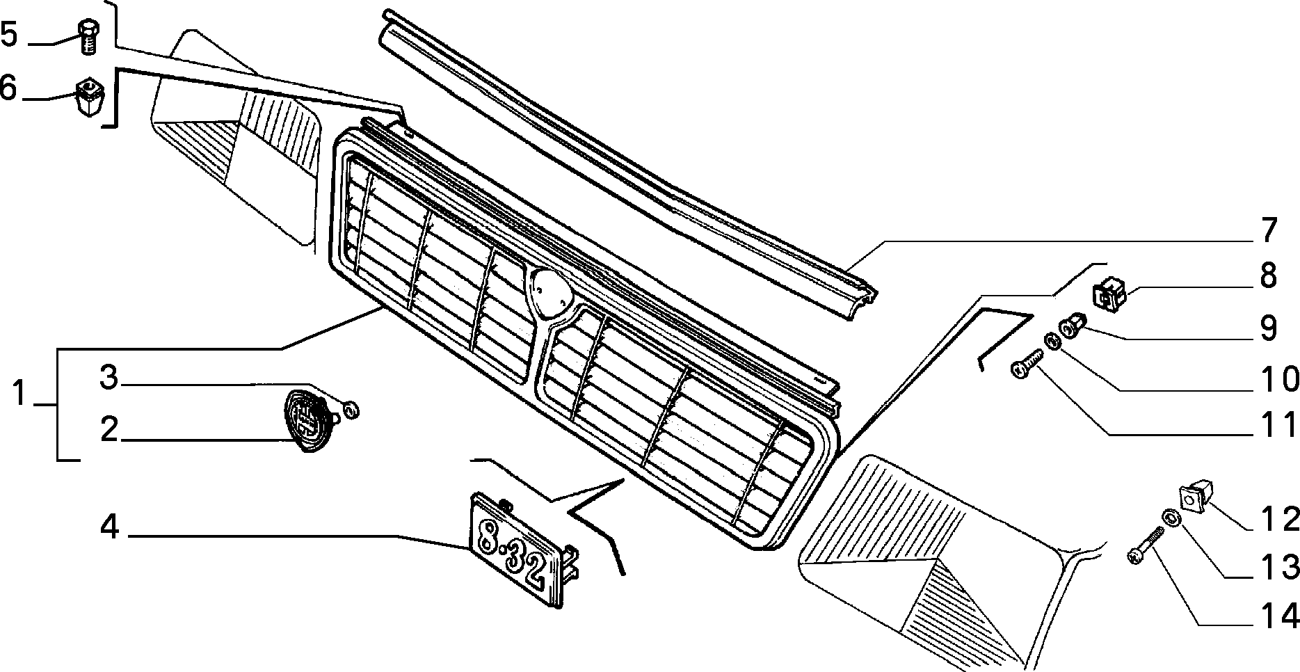 RADIATOR GRILL для Lancia THEMA THEMA BZ\DS R.88 (1988 - 1992)