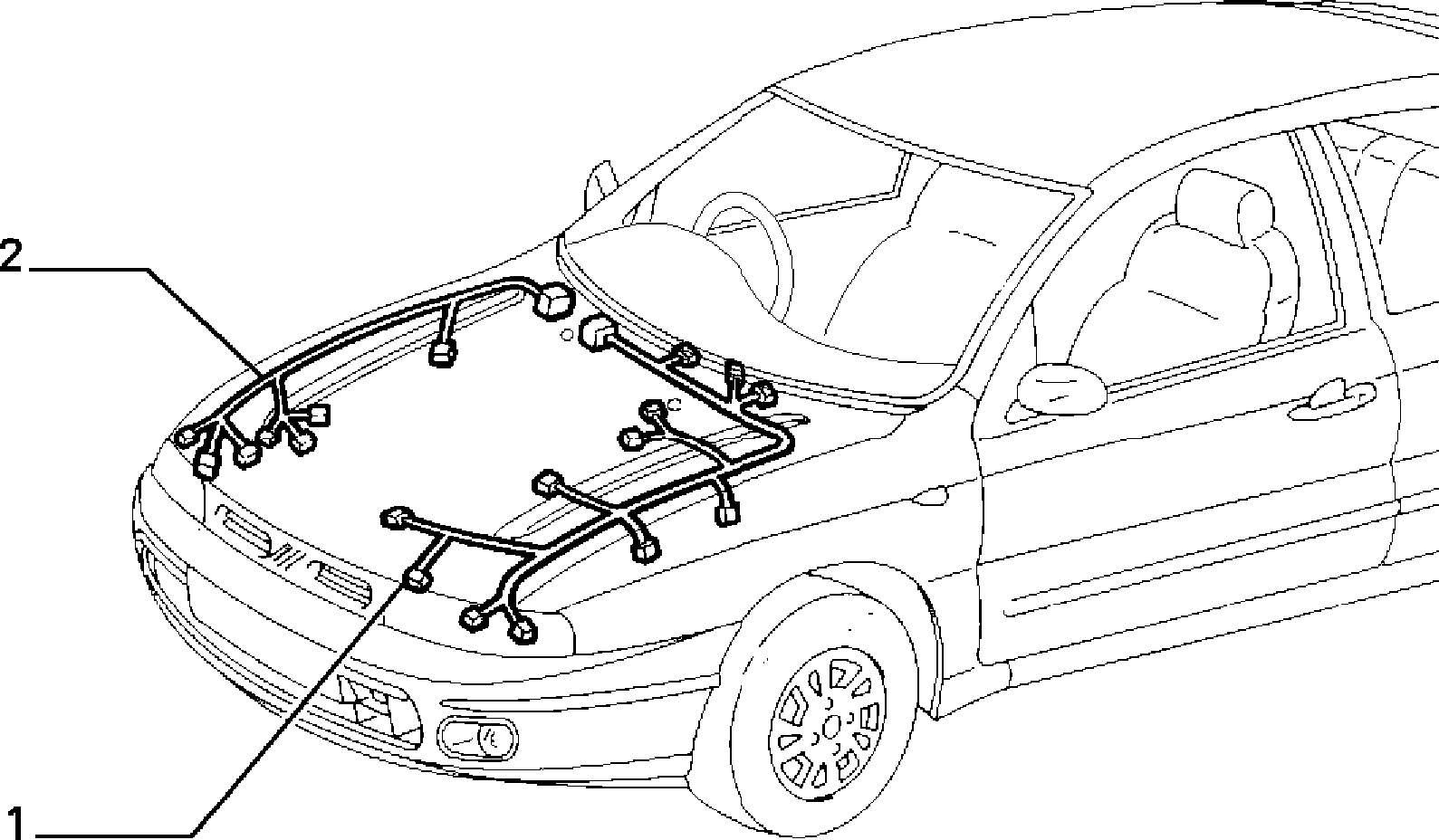 CABLE HARNESS (FRONT) for Fiat BRAVA BRAVA G.98 BZ/DS (1998 - 2001)