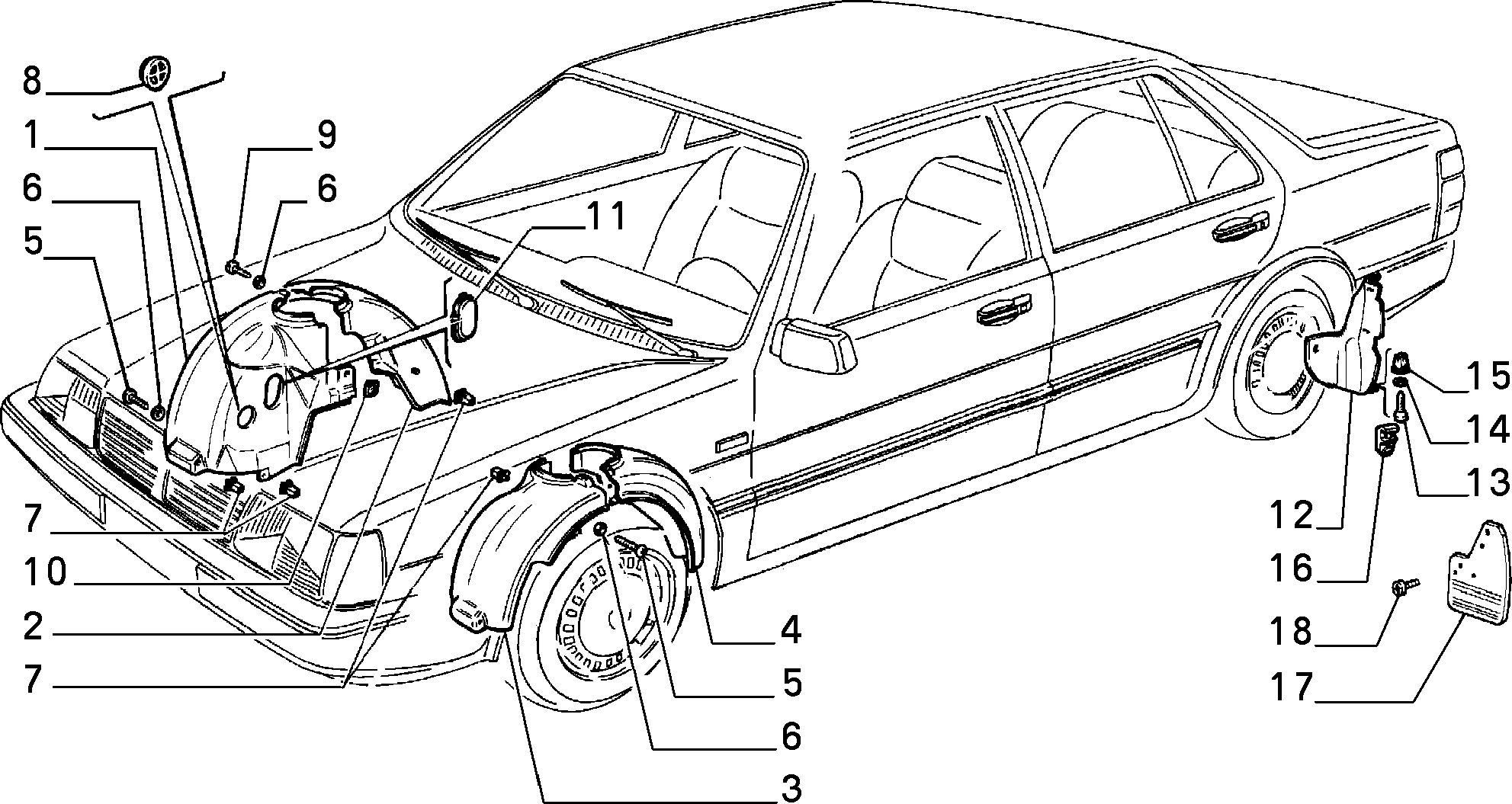 PROTECTION ITEMS إلى عن على Lancia THEMA THEMA 3.0 V6 FL.92 (1992 - 1994)