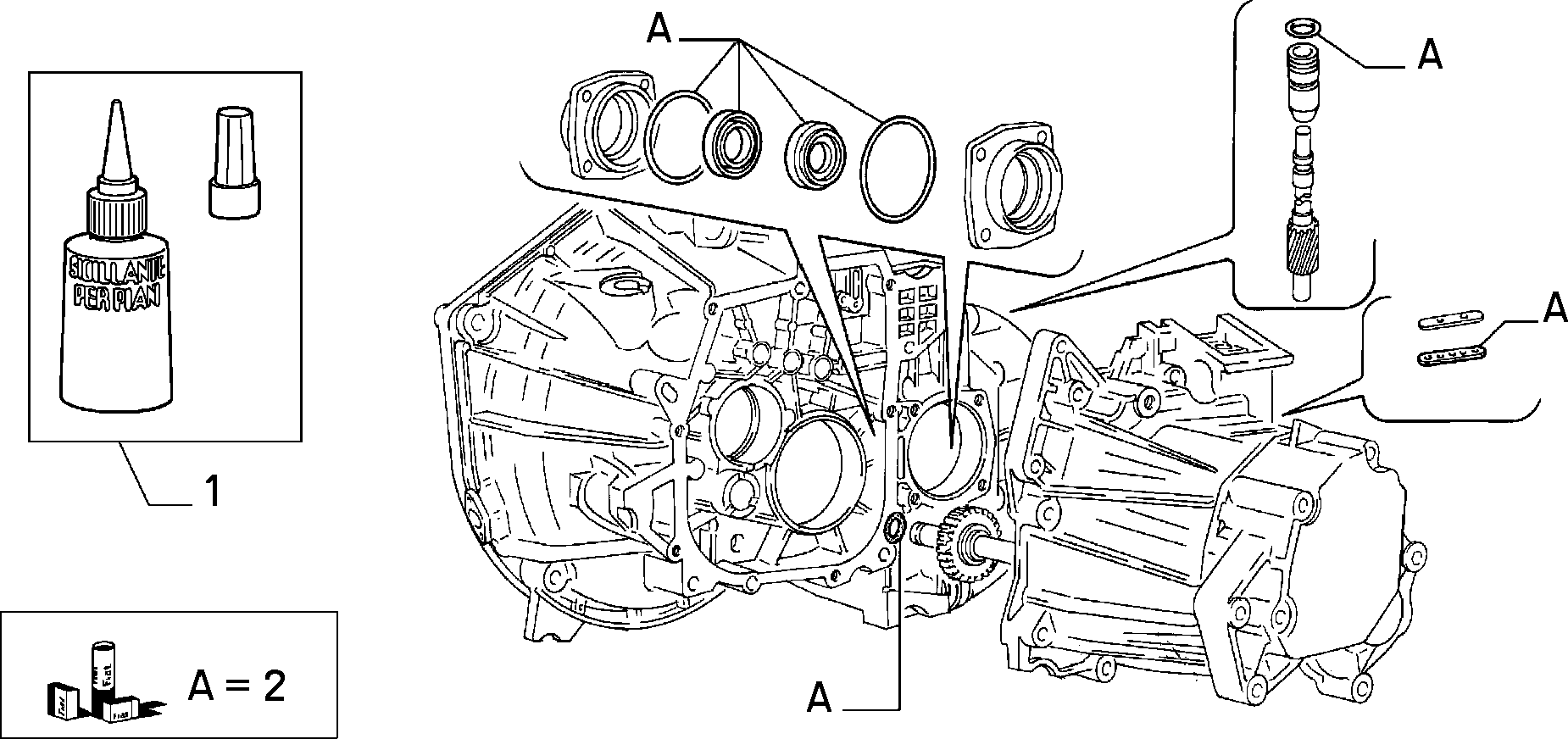 TRANSMISSION AND DIFFERENTIAL UNIT, CASING AND COVERS zum Lancia DELTA DELTA R.86 BZ\DS (1986 - 1992)