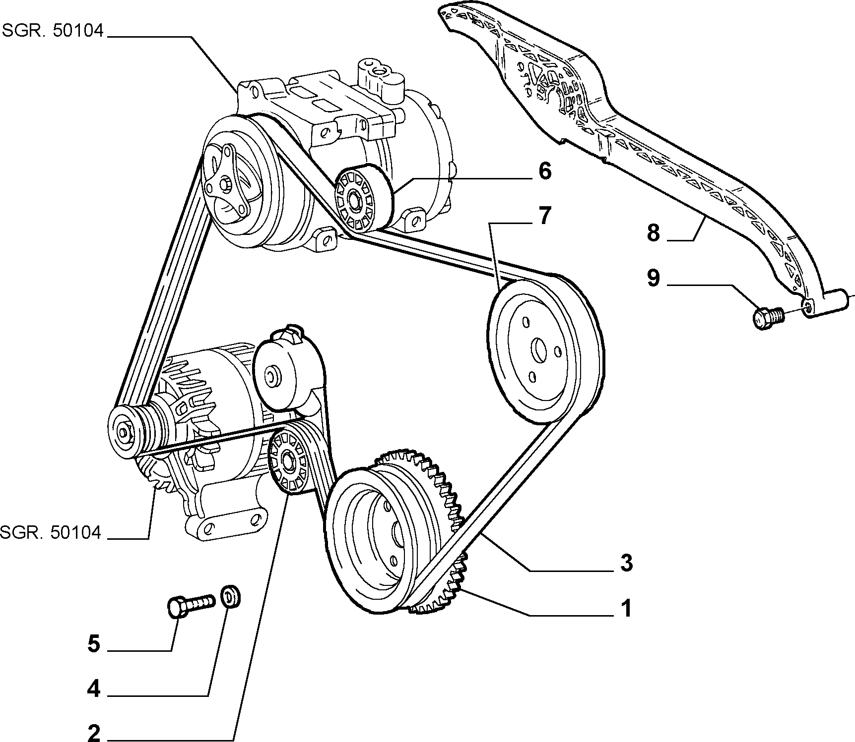 VARIOUS CONTROLS (BELTS AND PULLEYS) for Fiat BRAVA BRAVA G.98 BZ/DS (1998 - 2001)