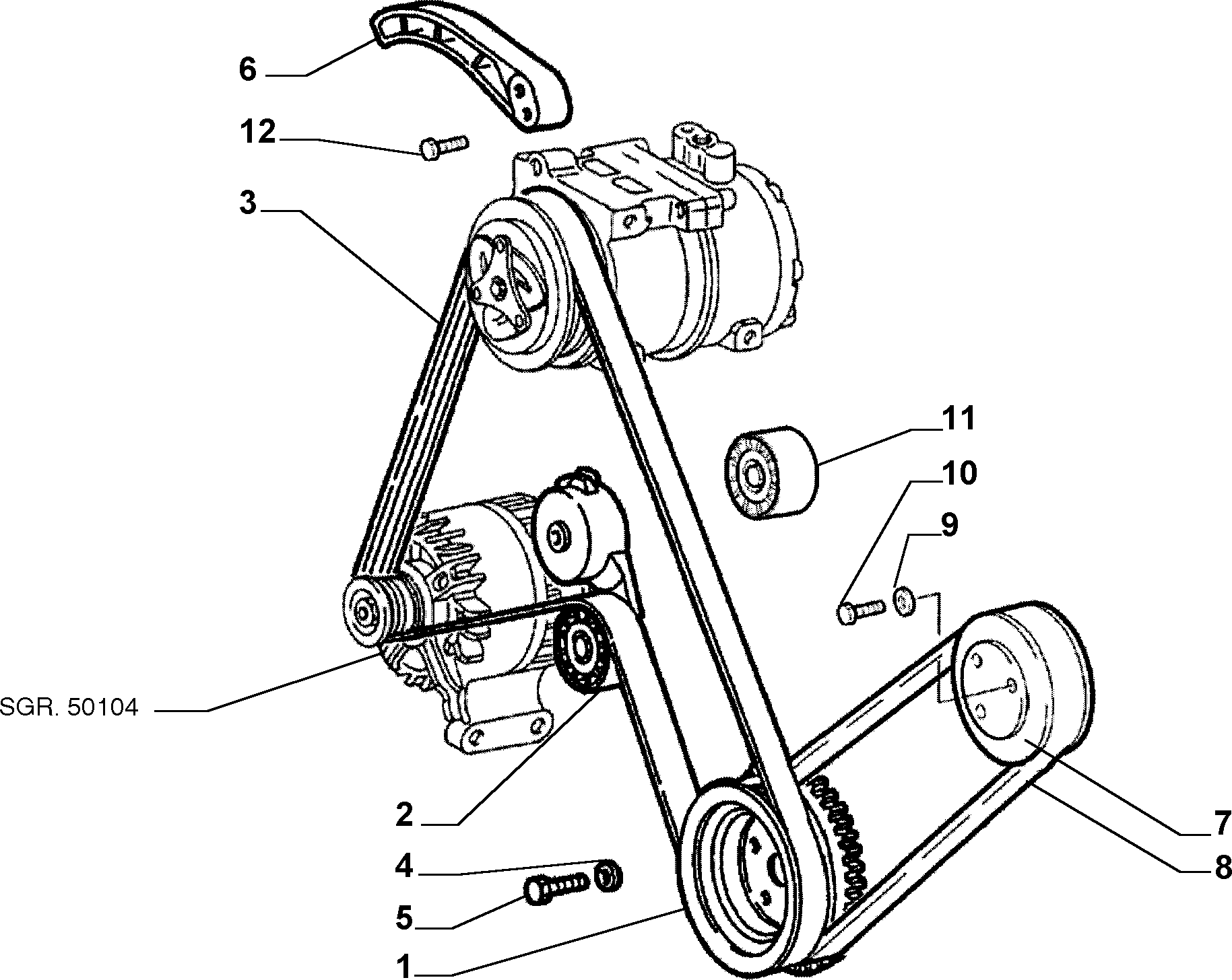 VARIOUS CONTROLS (BELTS AND PULLEYS) for Fiat UNO UNO R/89 900-1.0-1.1 (1989 - 1995)