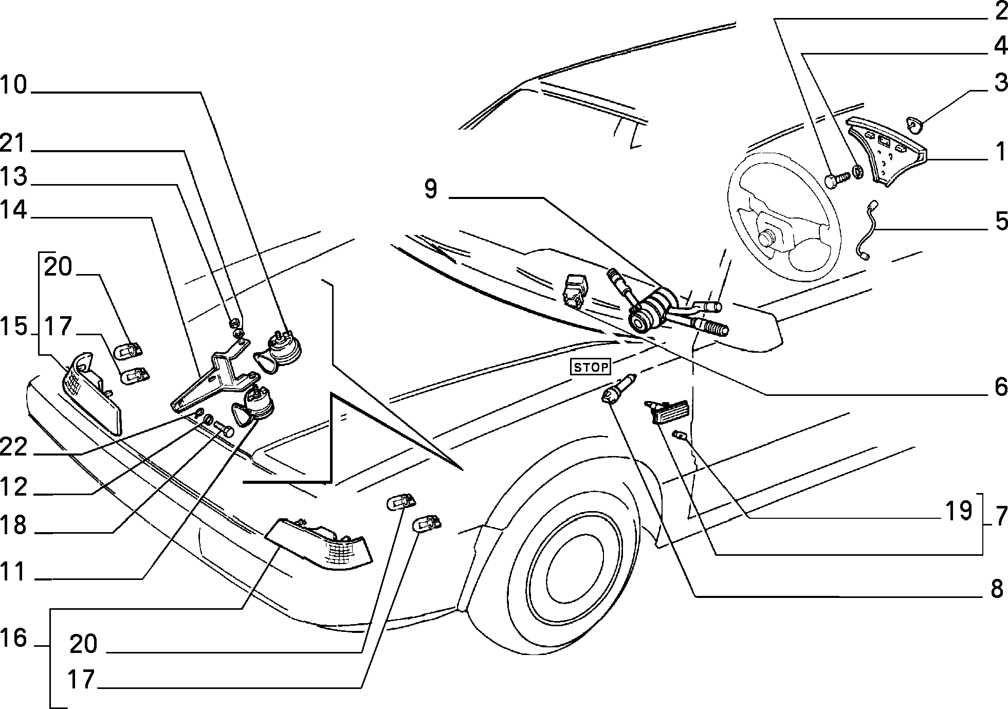 SIGNALLING DEVICES إلى عن على Lancia THEMA THEMA BZ\DS R.88 (1988 - 1992)