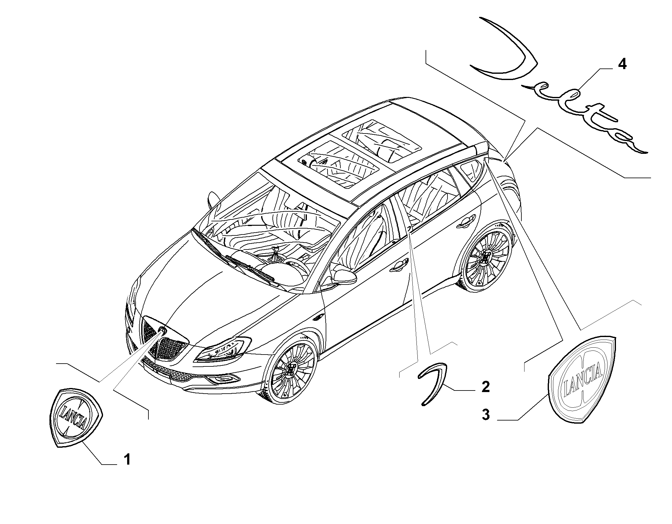 TYPE PLATE के लिये Lancia DELTA NUOVA DELTA 844 (2008 - 2011)