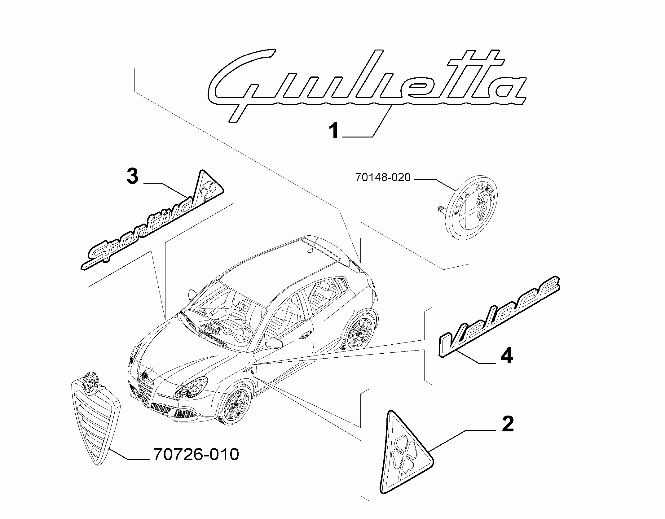 TYPE PLATE for Alfa Romeo GIULIETTA GIULIETTA (2010 - 2013)
