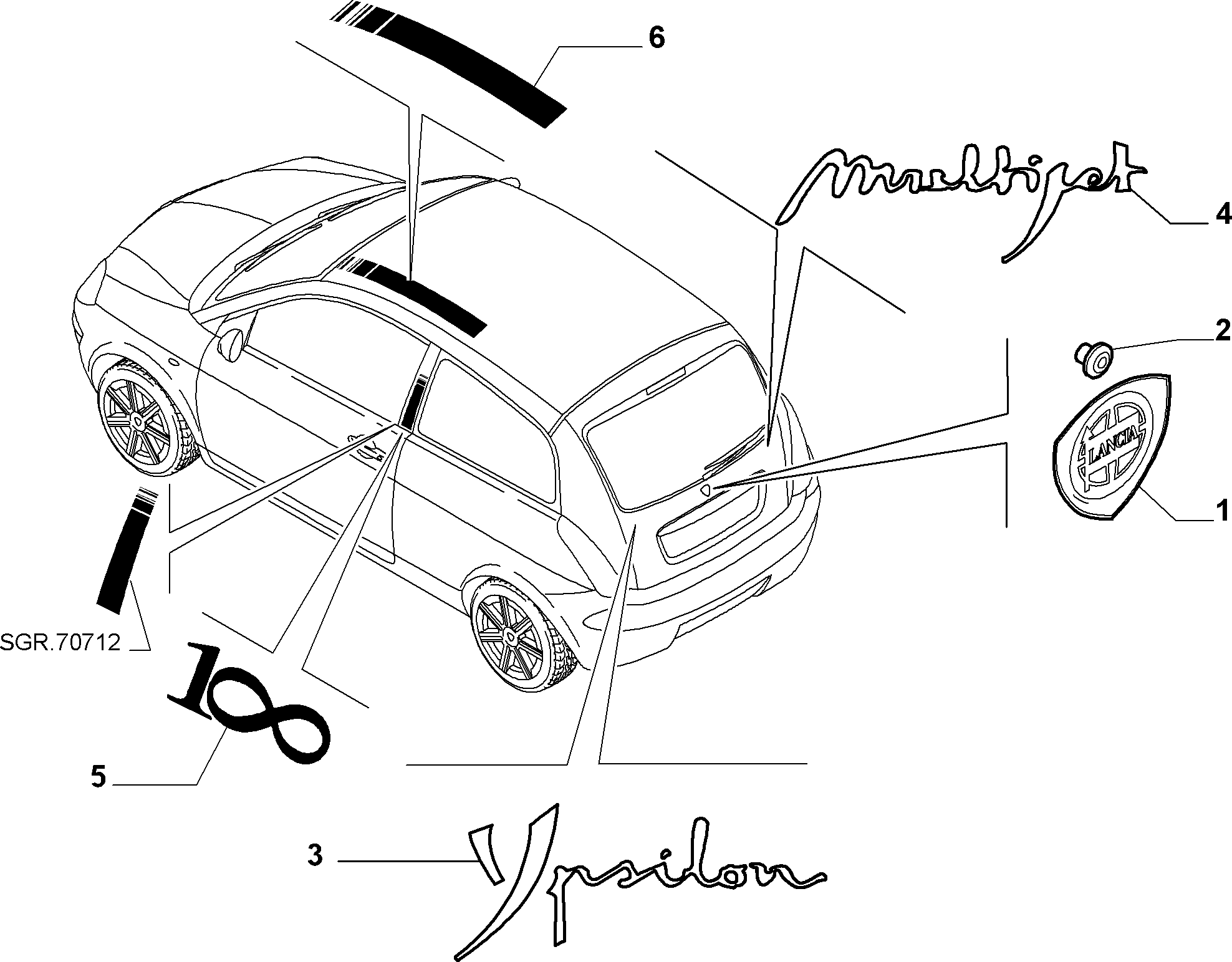 TYPE PLATE за Lancia YPSILON YPSILON (2003 - 2009)