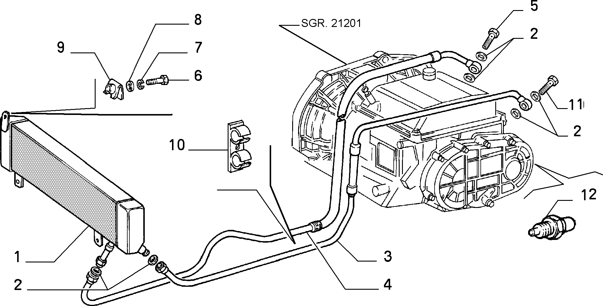 TRANSMISSION COOLING SYSTEM إلى عن على Lancia THEMA THEMA 3.0 V6 FL.92 (1992 - 1994)