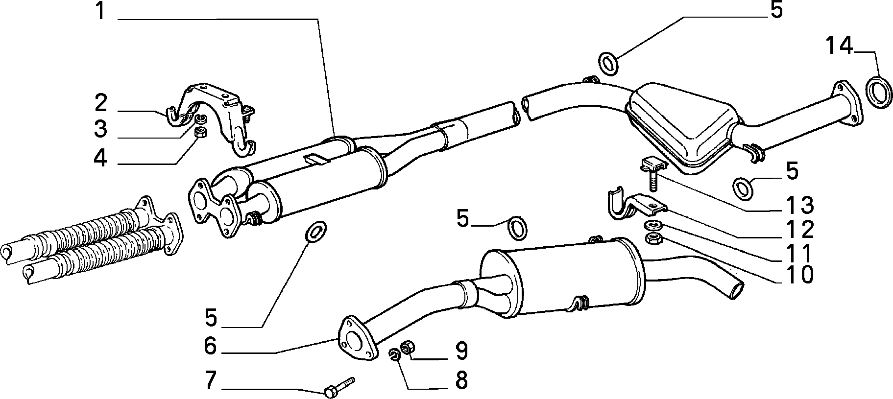EXHAUST PIPE для Lancia THEMA THEMA BZ\DS R.88 (1988 - 1992)