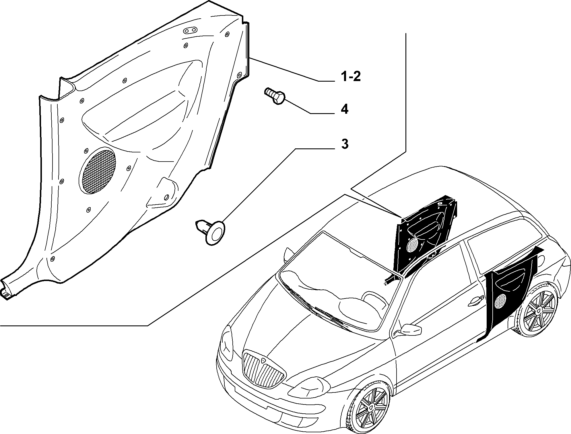 TRIMMING (INNER PANNELS) pro Lancia YPSILON YPSILON (2003 - 2009)