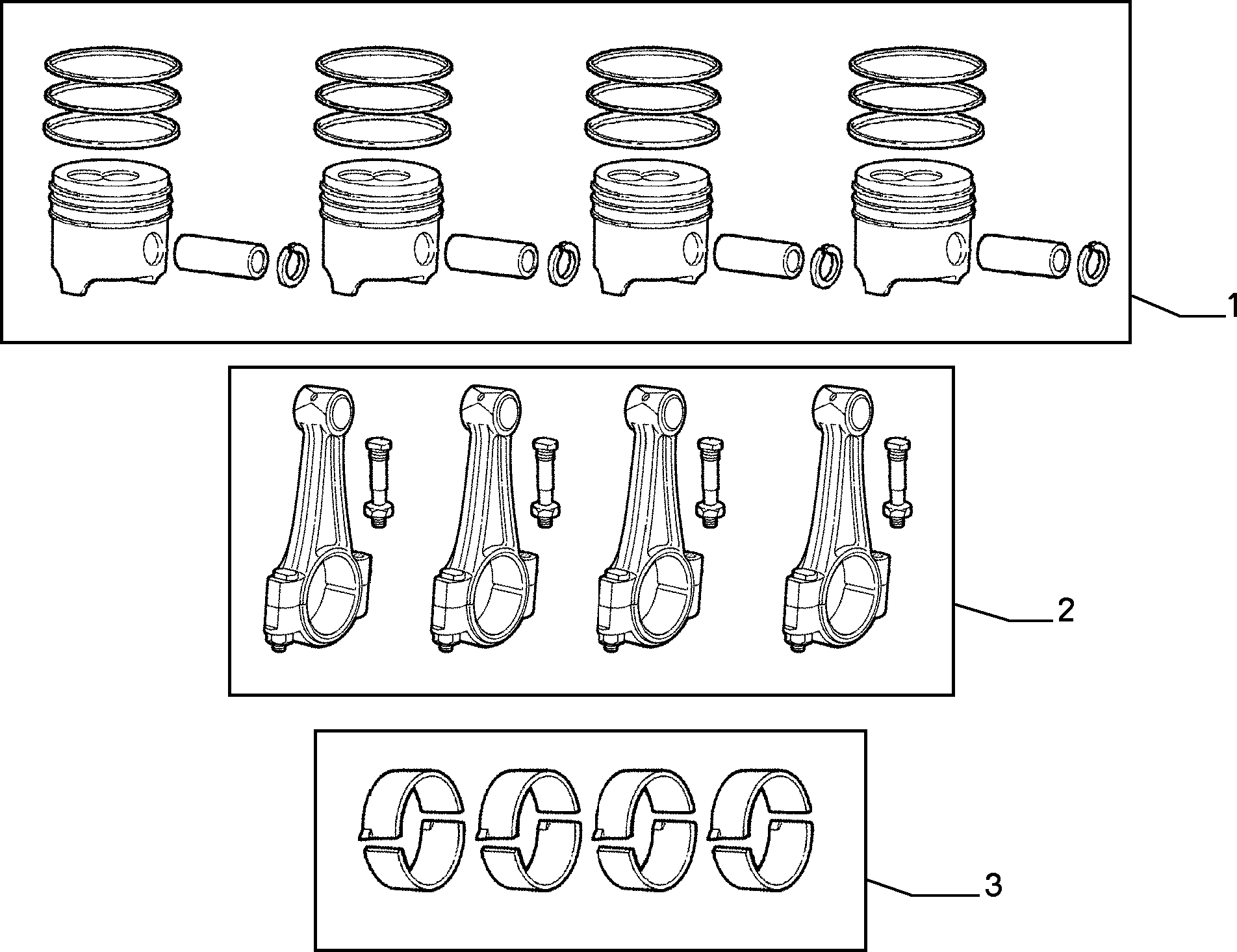 CONNECTING RODS AND PISTONS สำหรับ Lancia ZETA "Z" (1994 - 2002)