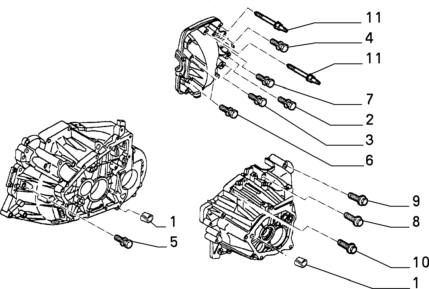 TRANSMISSION AND DIFFERENTIAL UNIT, CASING AND COVERS สำหรับ Lancia ZETA "Z" (1994 - 2002)