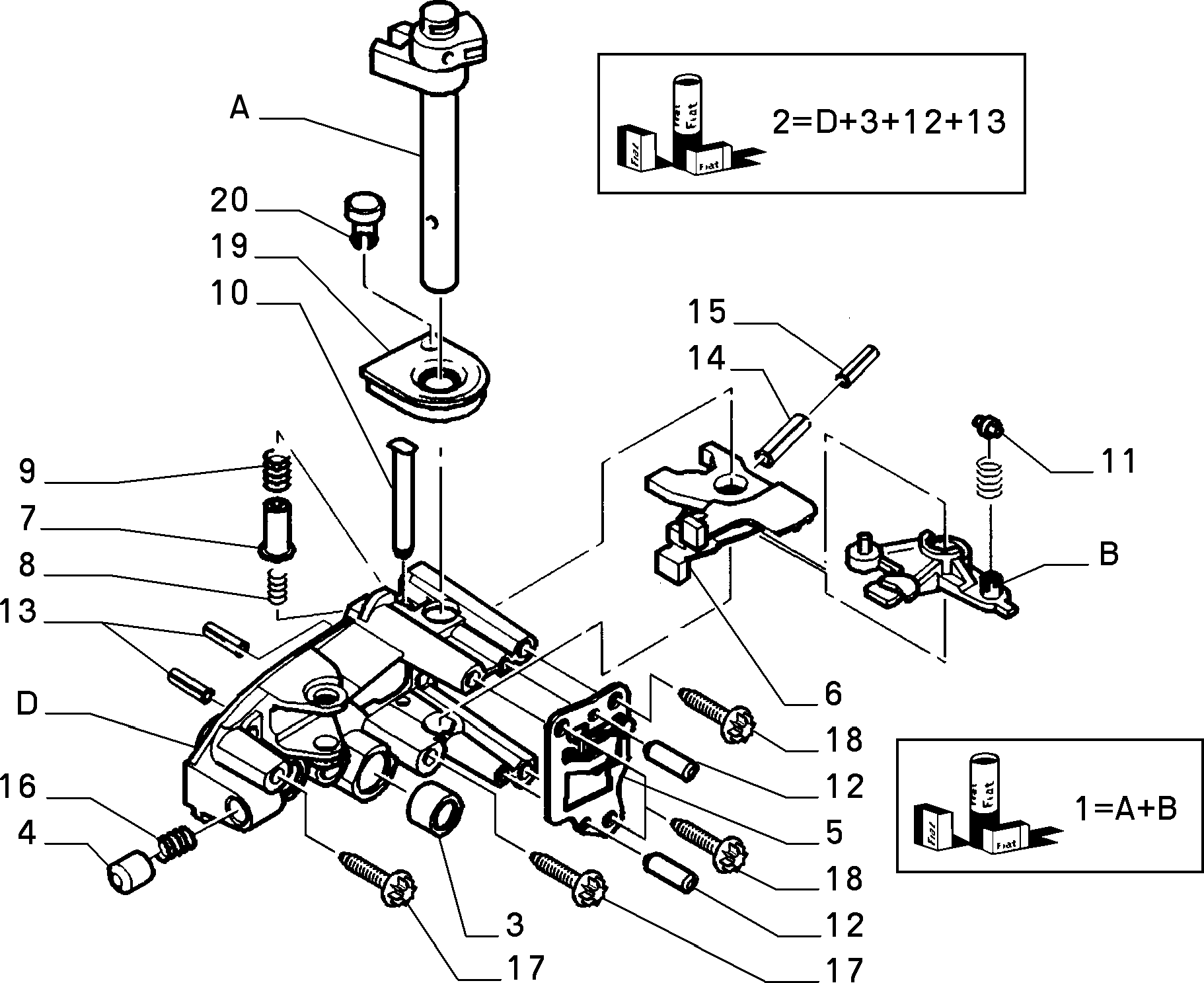 TRANSMISSION INNER CONTROLS สำหรับ Lancia ZETA "Z" (1994 - 2002)