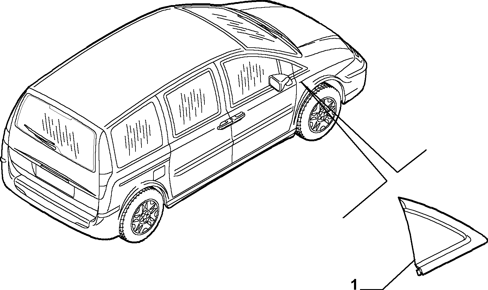 REAR SIDE WINDOW для Fiat ULYSSE NUOVO ULYSSE (2001 - 2010)