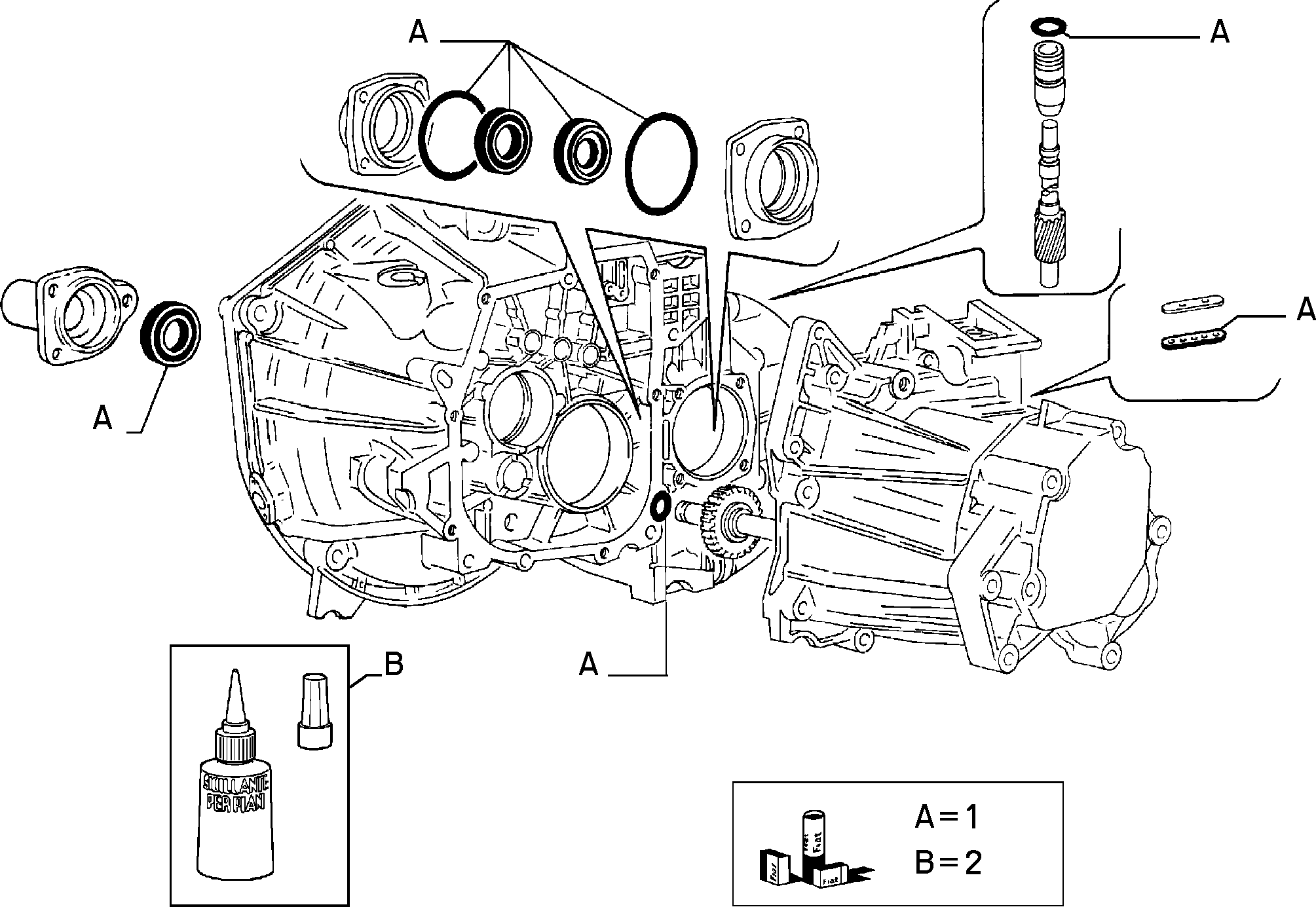 TRANSMISSION AND DIFFERENTIAL UNIT, CASING AND COVERS إلى عن على Lancia THEMA THEMA BZ\DS R.88 (1988 - 1992)