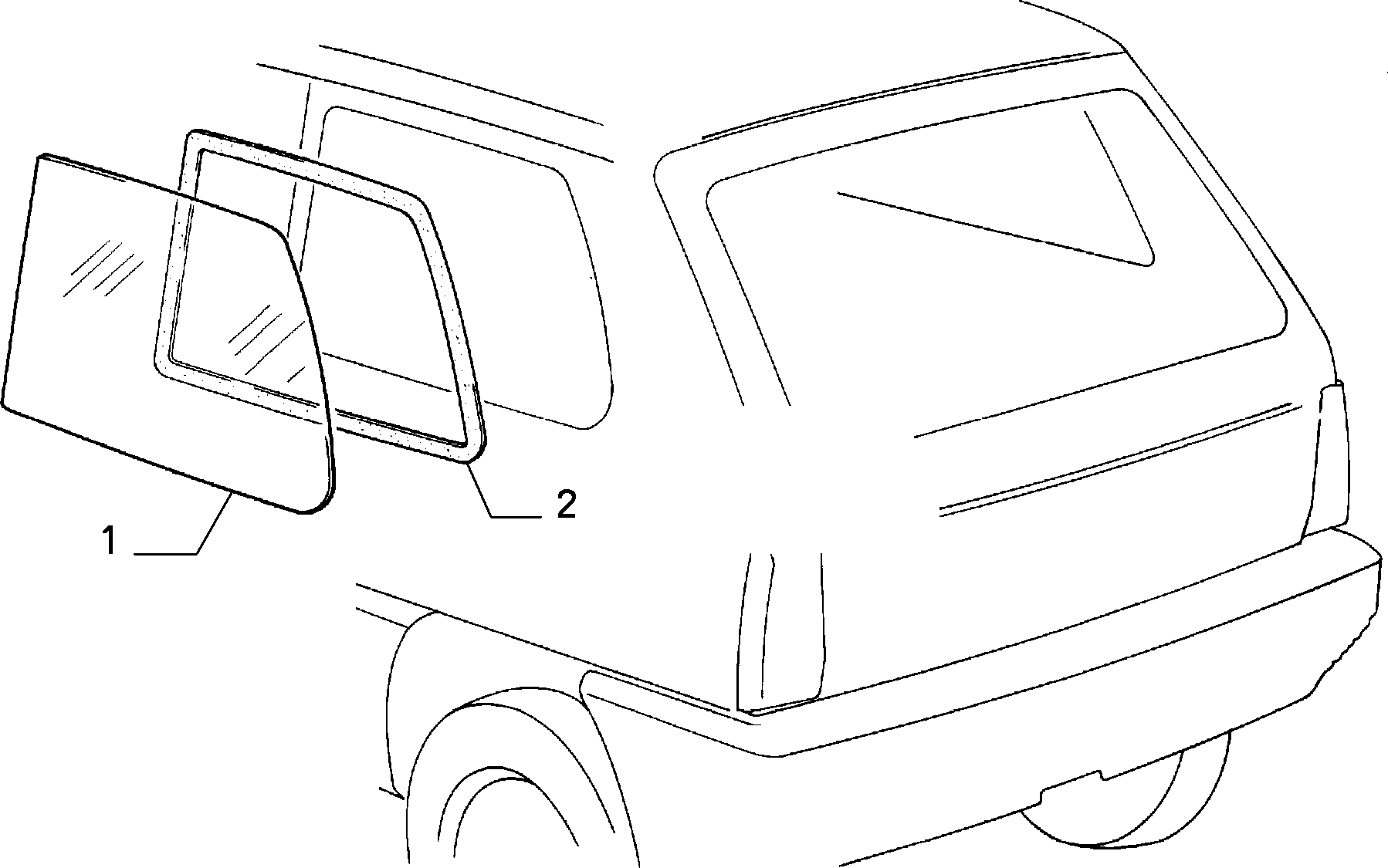 REAR SIDE WINDOW za Fiat PANDA PANDA DS (1986 - 1993)